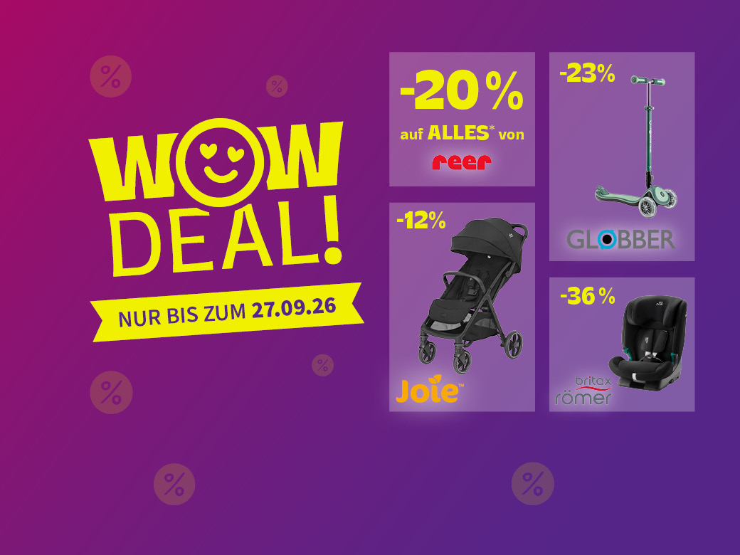 WOW Deal nur bis zum 27.09.26 Roller, Buggy, Autositz und -20% auf Reer
