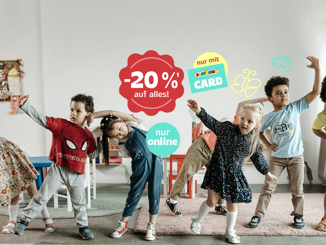 4 tanzende Kinder 20% Rabatt nur online mit Babyone Card