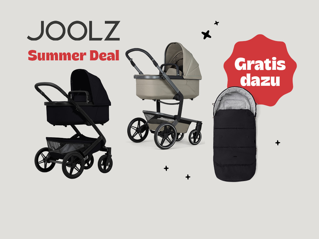 Summer Deal: Kauft jetzt euren Joolz Geo, Day oder Hub und erhaltet den Fußsack geschenkt. Fußsack in schwarz abgebildet.