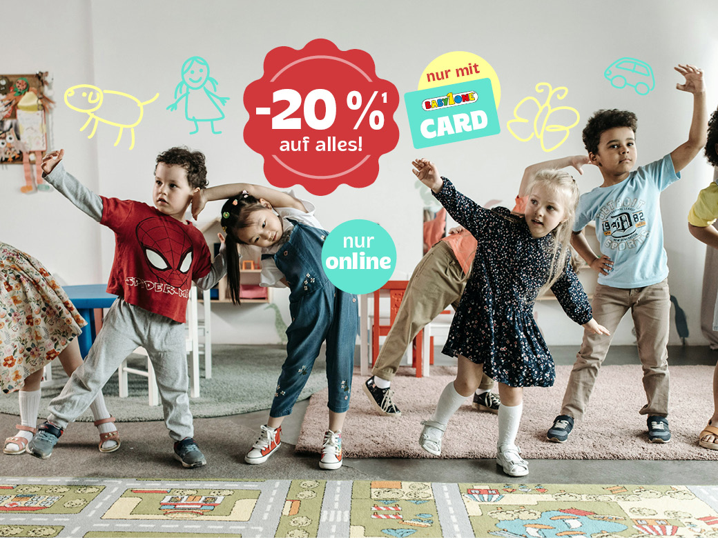 4 tanzende Kinder 20% Rabatt nur online mit Babyone Card