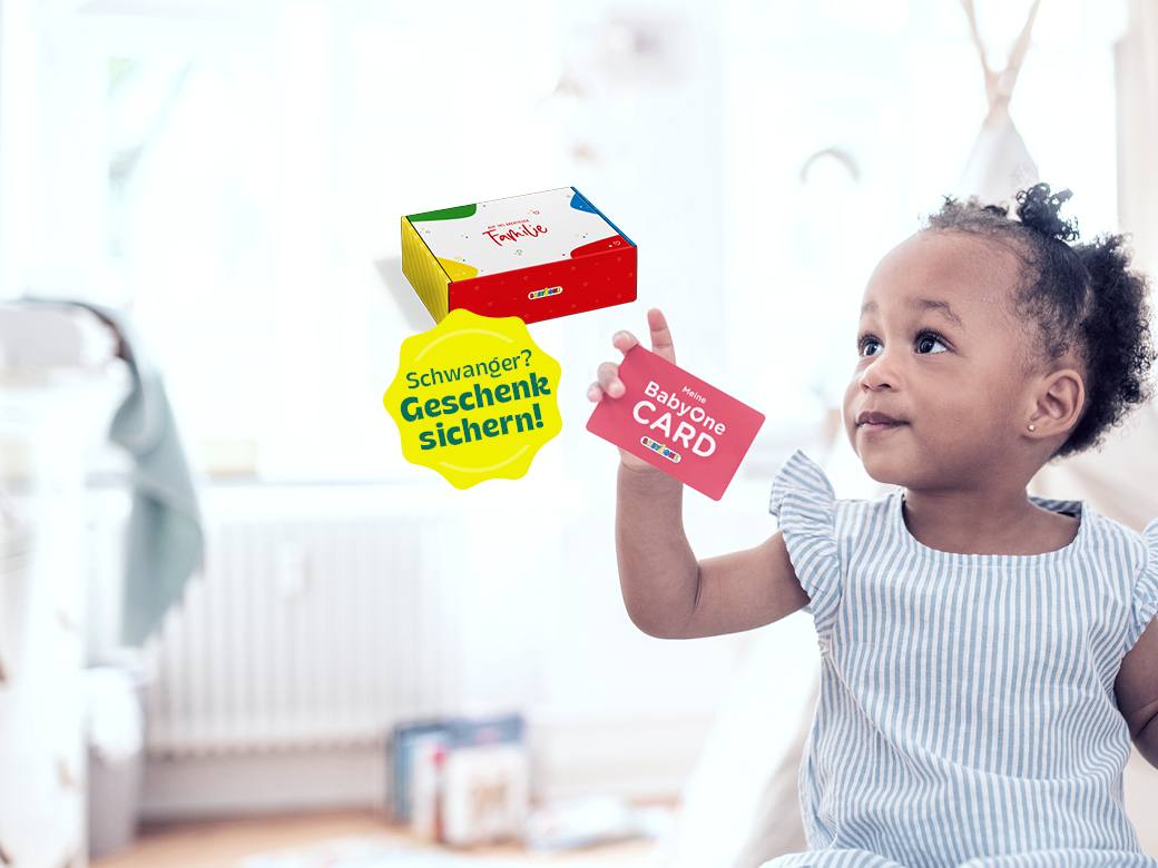 BabyOne Card. Mit jedem Einkauf Punkte sammeln und sparen. Schwanger? Geschenk sichern.