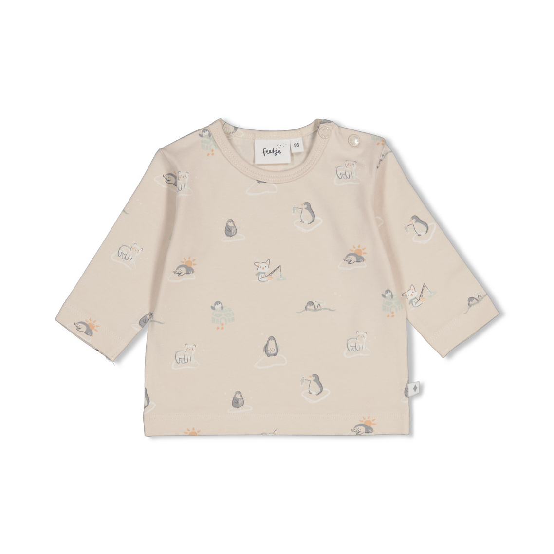 Langarmshirts, FEETJE, Beige – Besonderheit: aus 94% Baumwolle