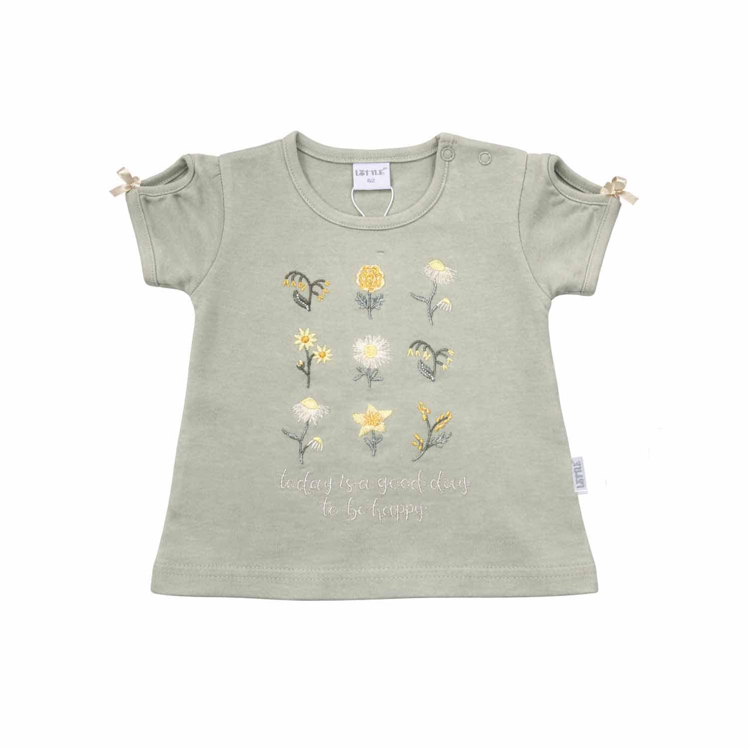 Kurzarmshirts, LITTLE, Grün – Besonderheit: aus 100% Baumwolle