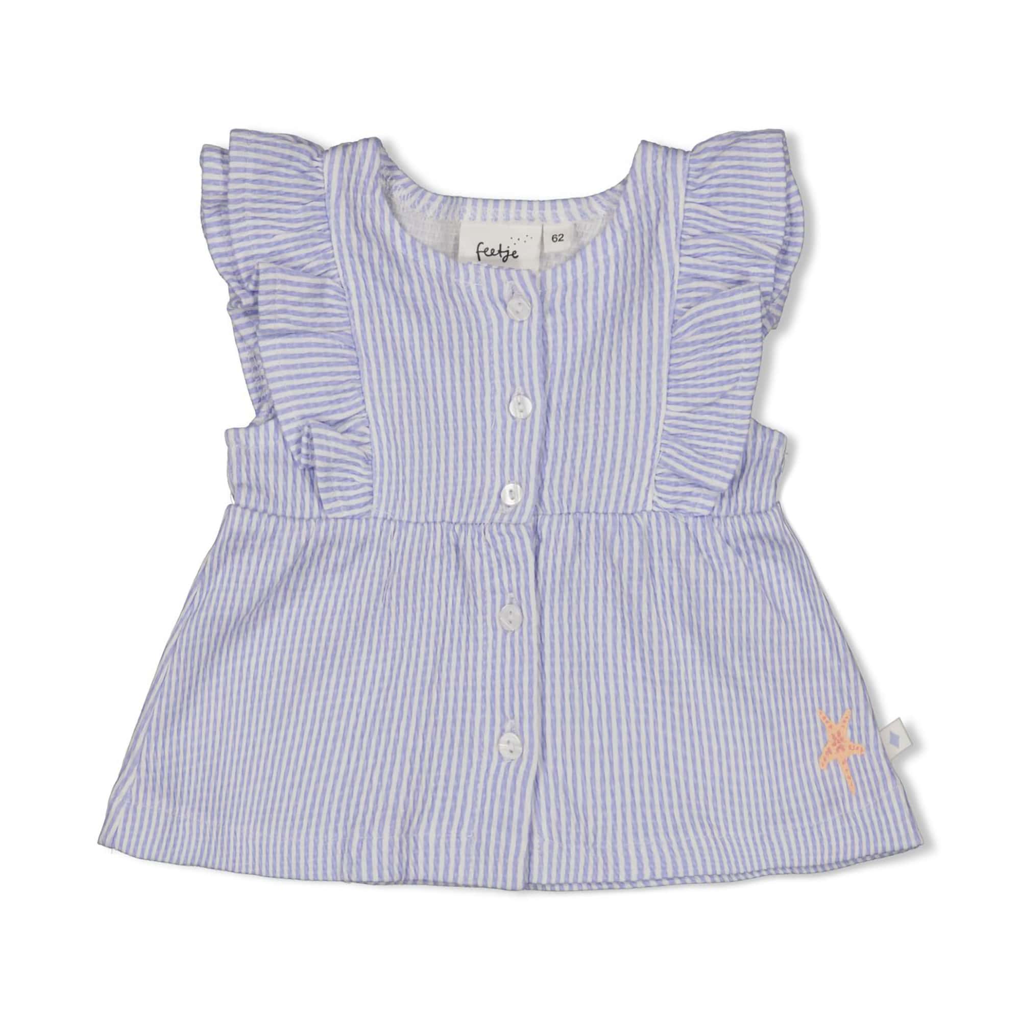 Kurzarmshirts, FEETJE, Blau – Besonderheit: aus 91% Baumwolle