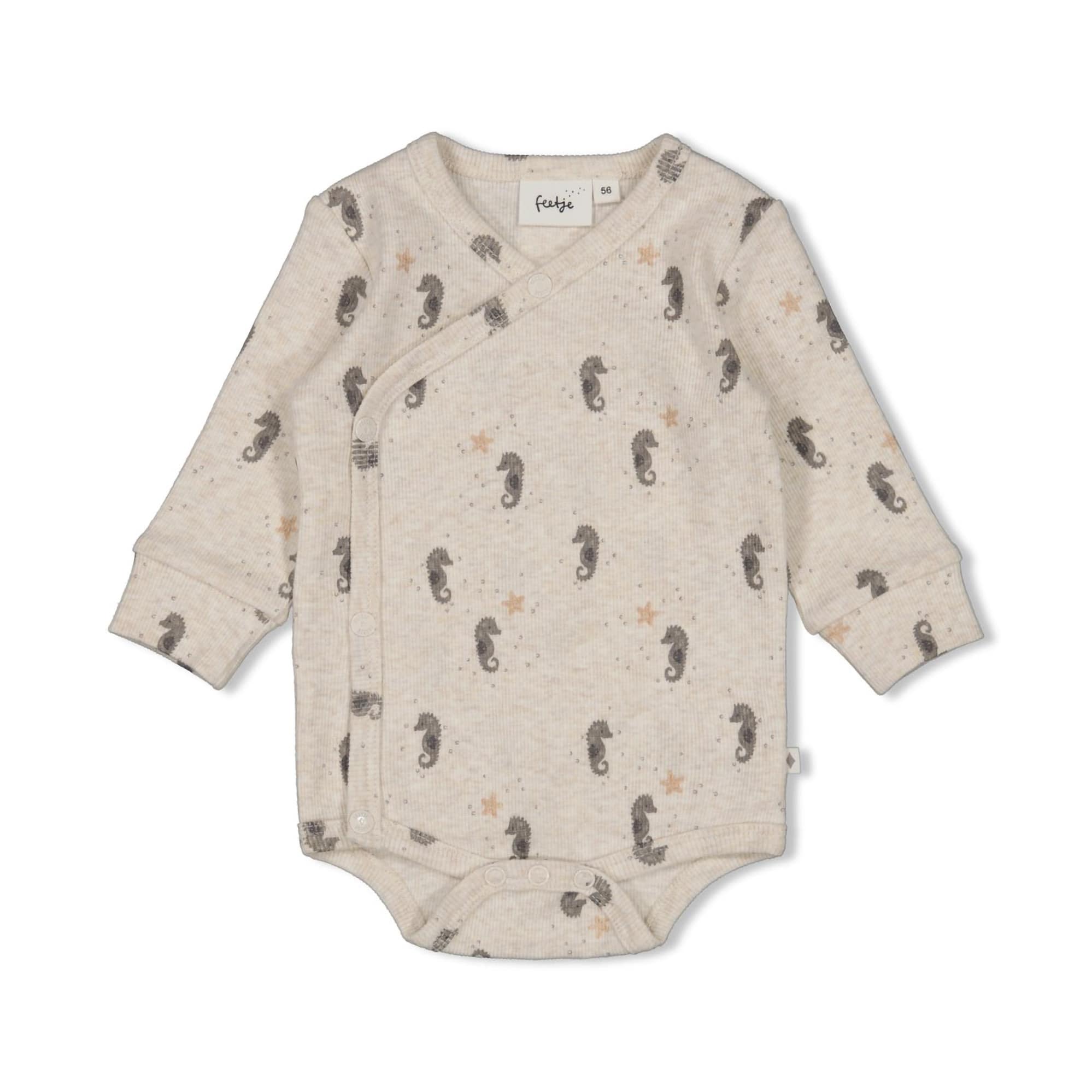 Wickelbodys, FEETJE, Beige – Besonderheit: durchgehende Knopfleiste für einfaches An- und Ausziehen