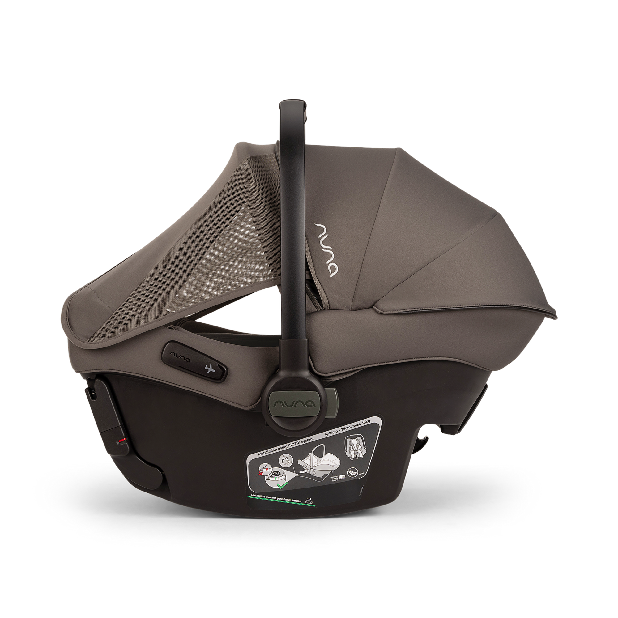 Babyschalen 0-13 kg, Gruppe 0+, nuna, Grau – Produktansicht
