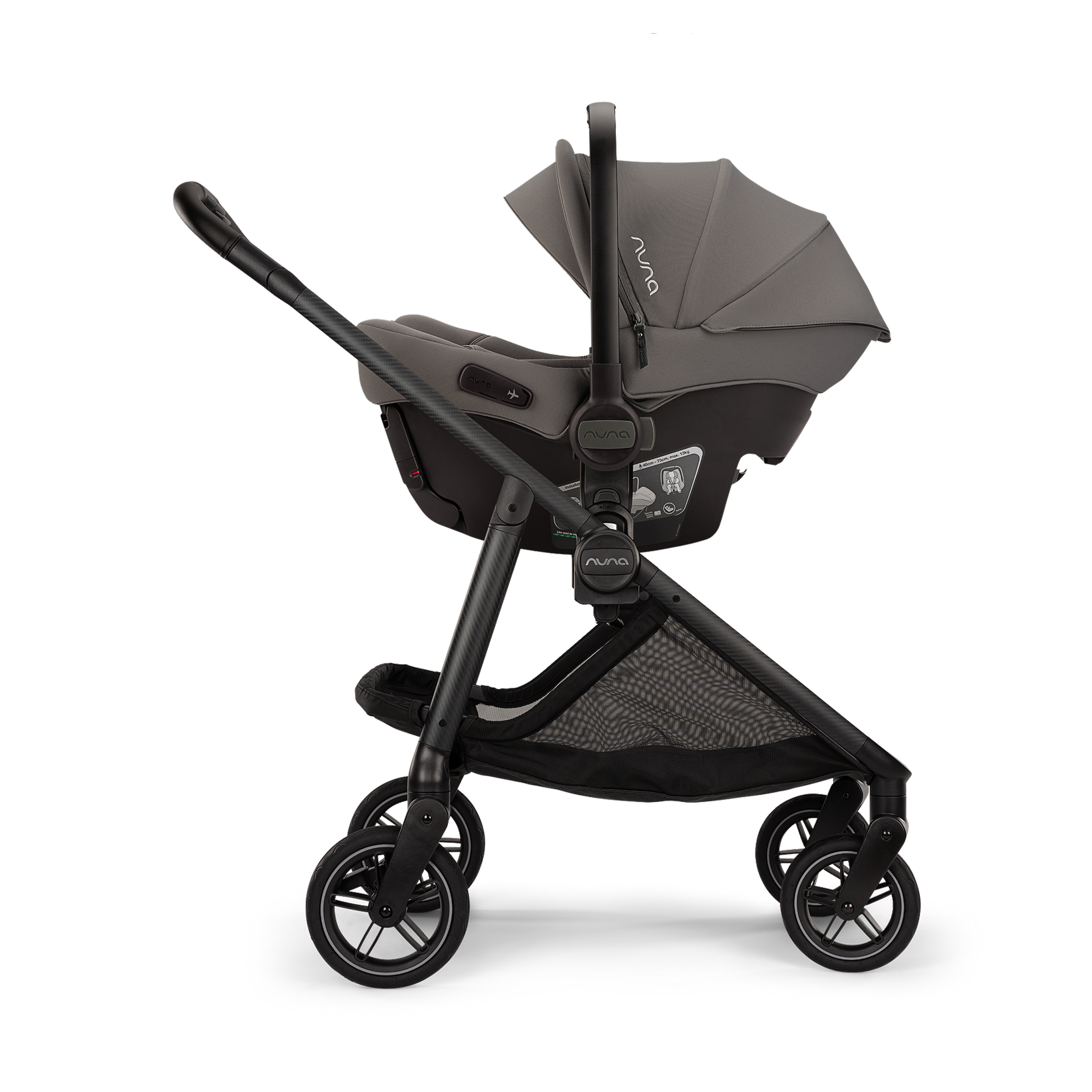 Kombi-Kinderwagen, nuna, Grau – Produktansicht