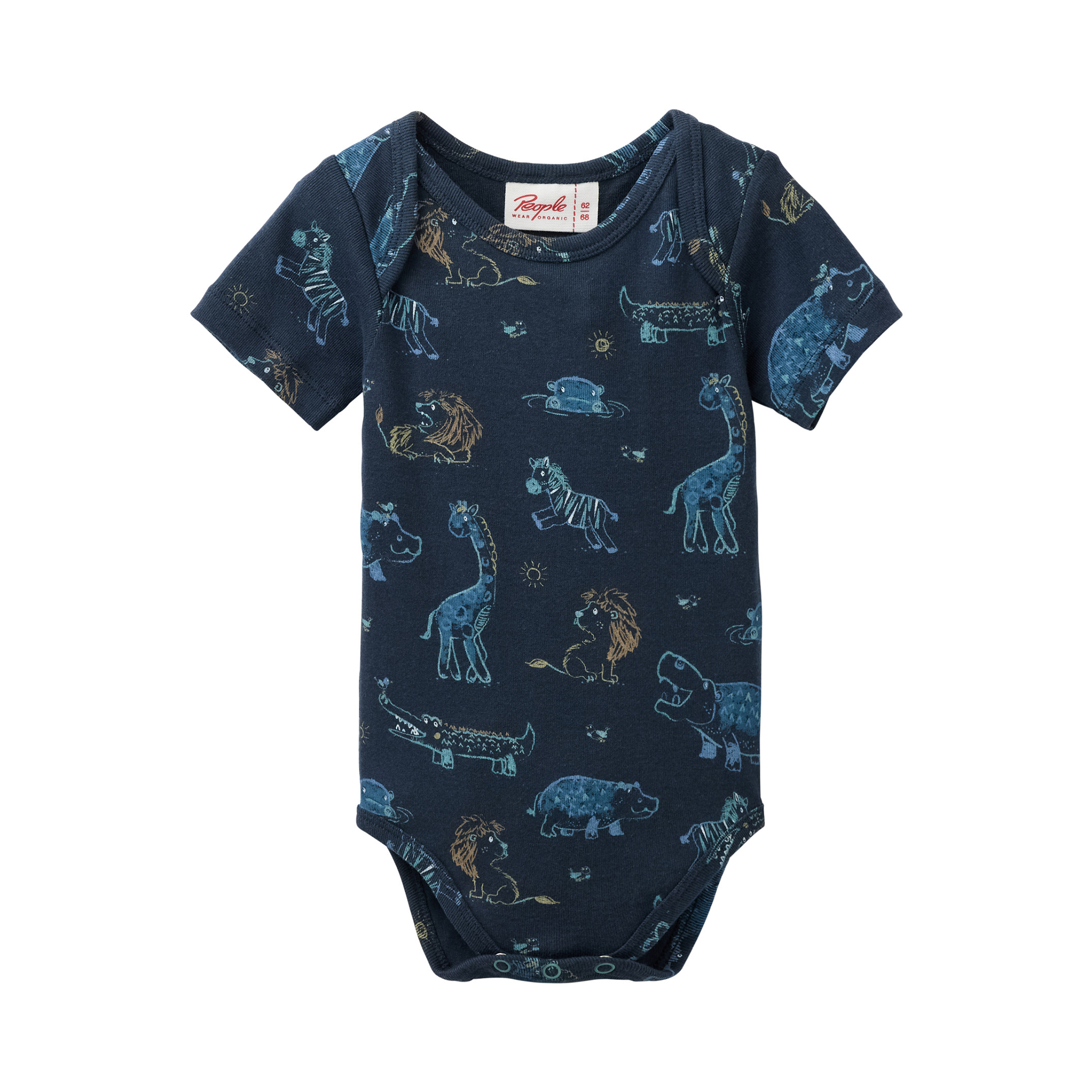 Kurzarmbodys, People Wear Organic, Blau – Besonderheit: aus 100% Bio-Baumwolle