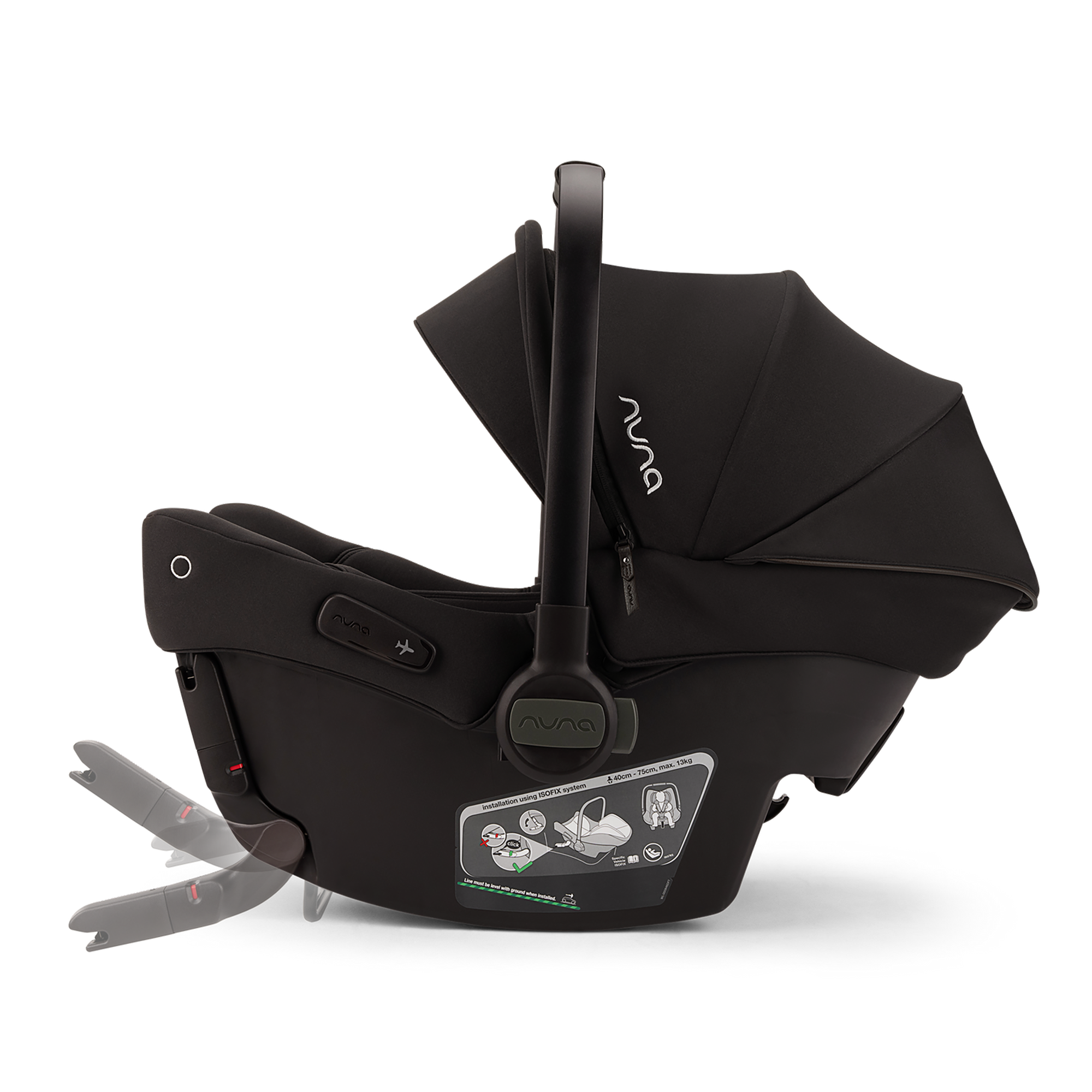 値下げ中　nuna PIPA urbn2 ISOFIX キャビア 美品 nuna PIPA urbn Caviar | in Schwarz mit ISOFIX Konnektoren | BabyOne