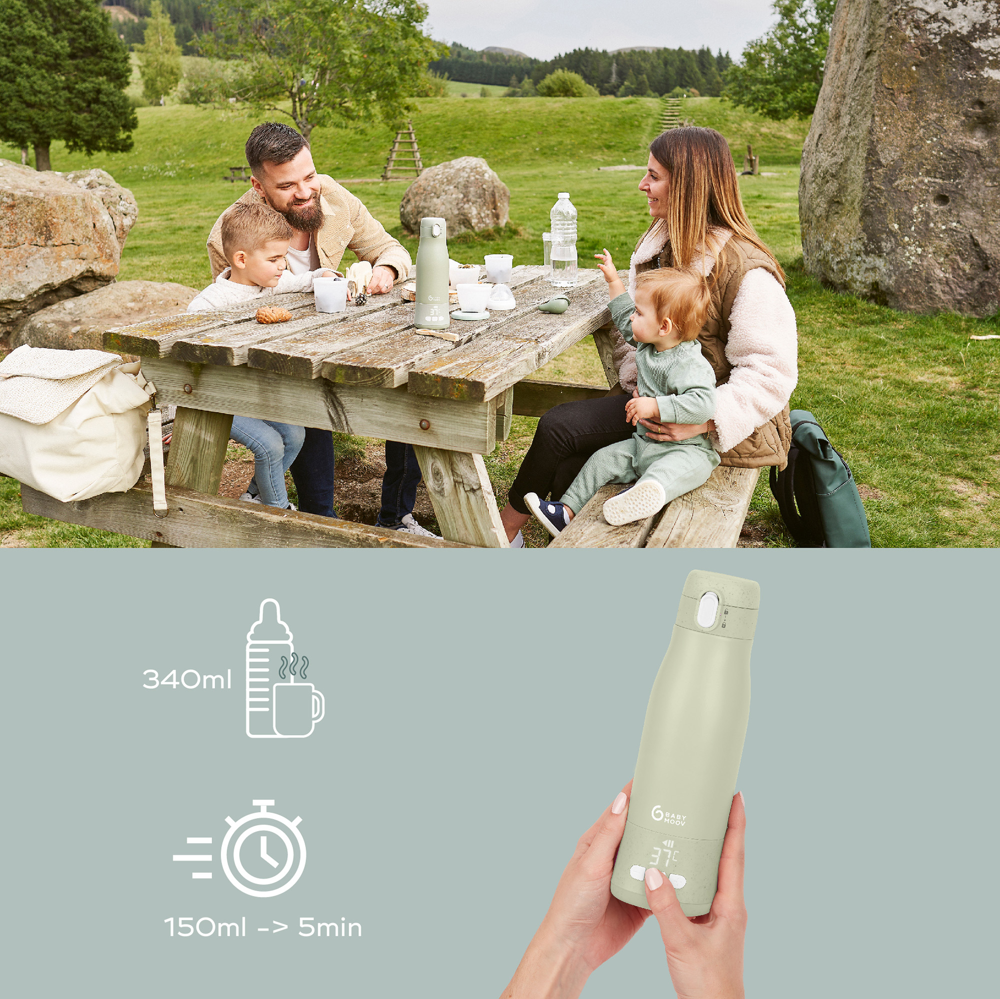 Babykostwärmer, babymoov, Grün – Produktansicht