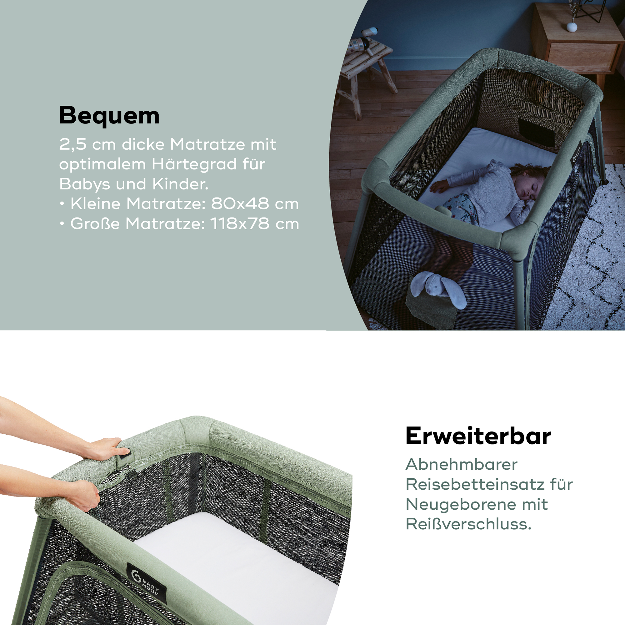 Reisebetten & Zubehör, babymoov, Grau – Produktansicht