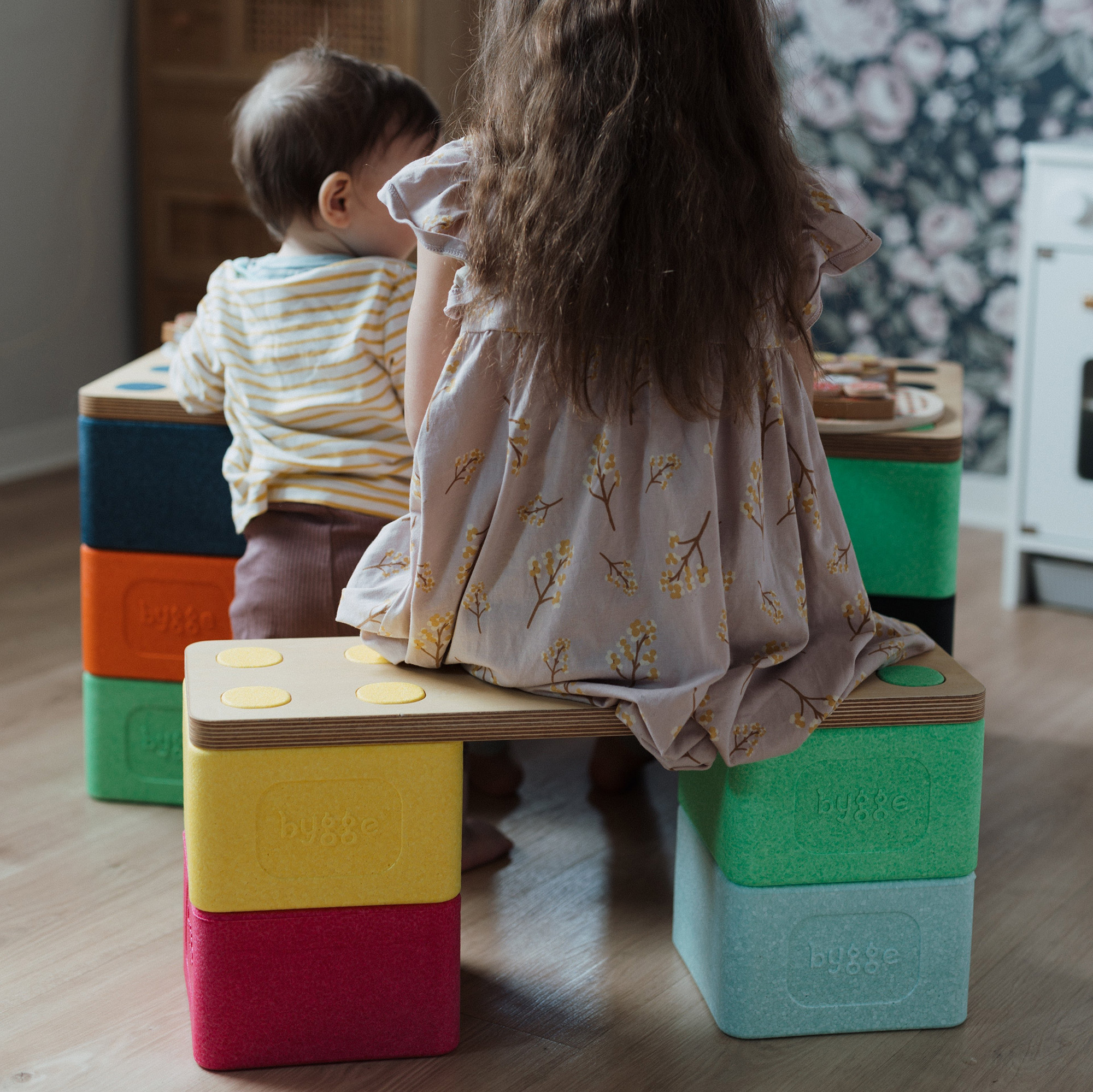Schaumstoff Bausteine, Bygge, Beige – Produktansicht