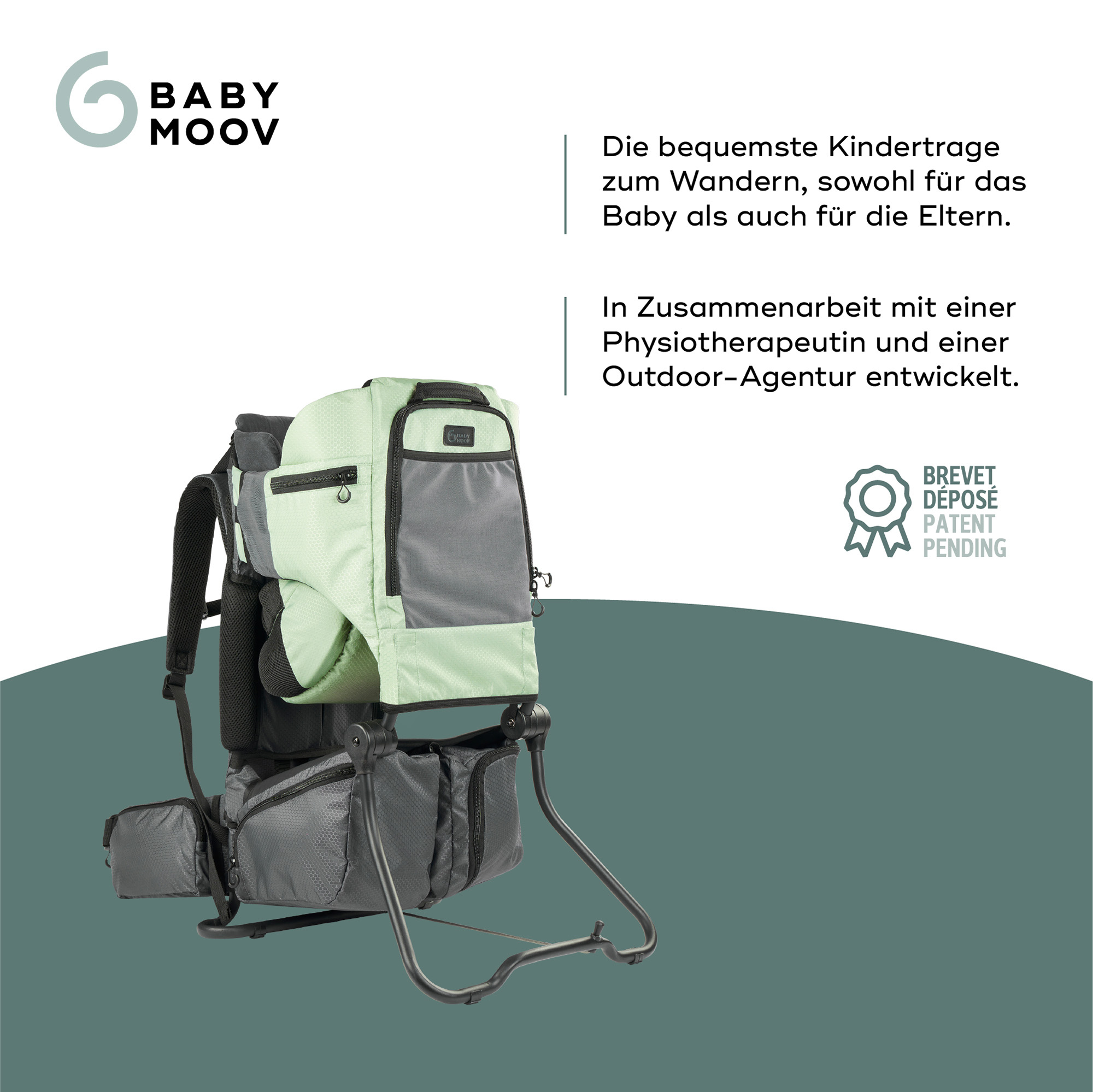 Rückentragen, babymoov, Grün – Produktansicht