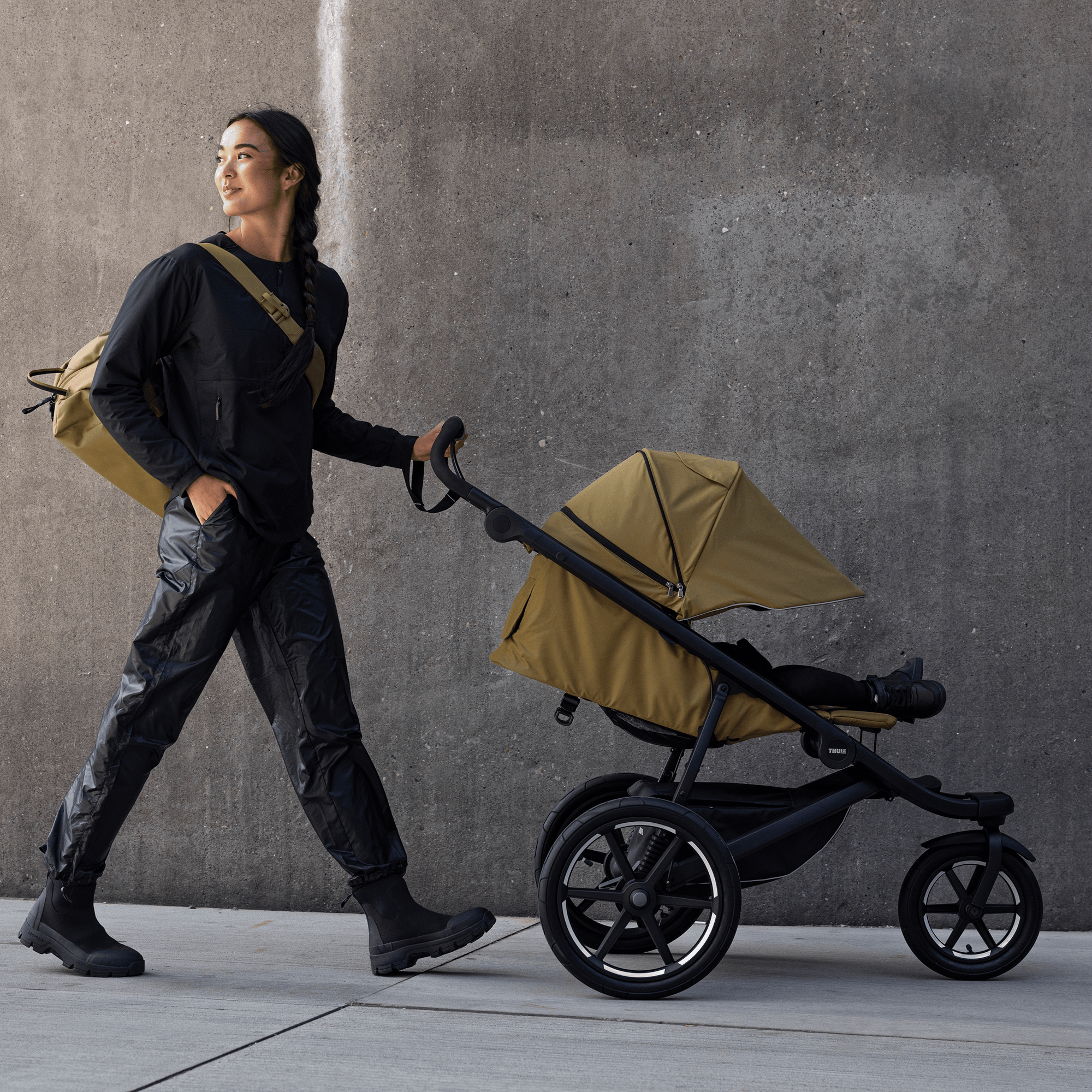 Kombi-Kinderwagen, THULE, Grün – Produktansicht