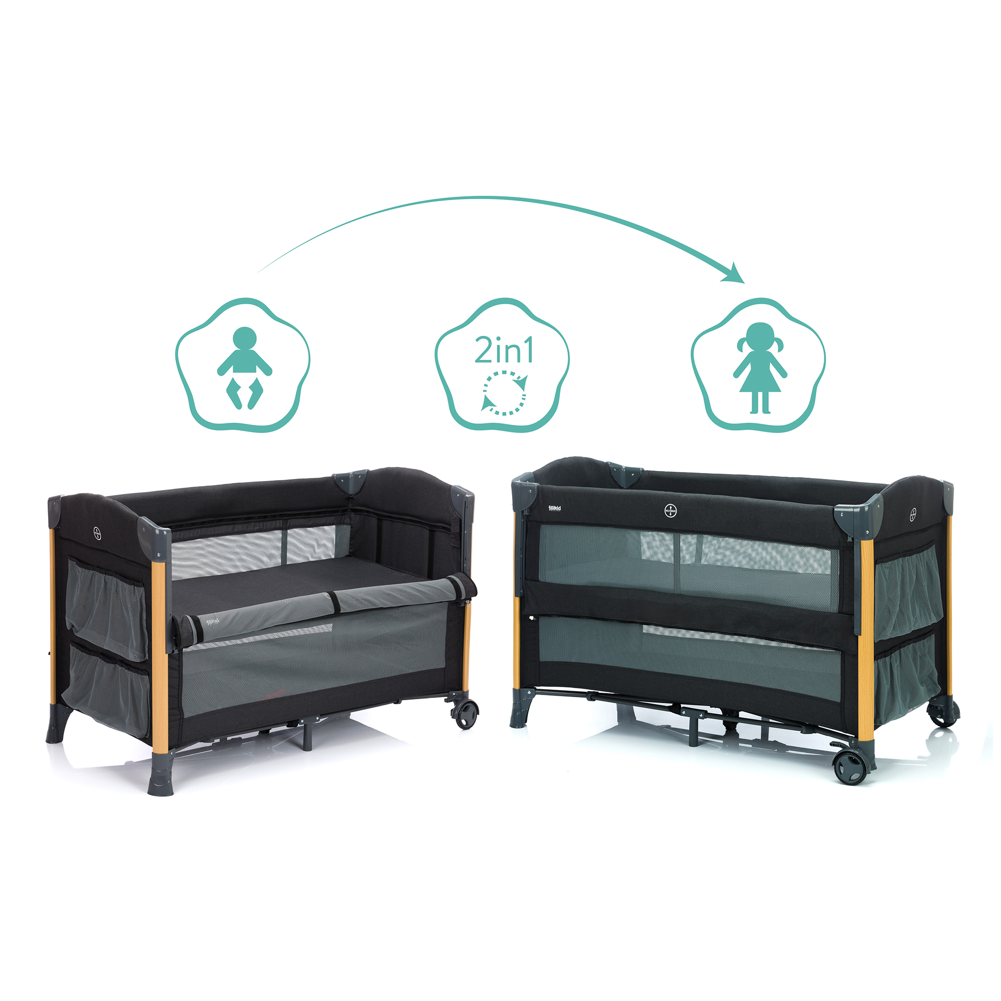 Reisebetten & Zubehör, fillikid, Grau – Produktansicht