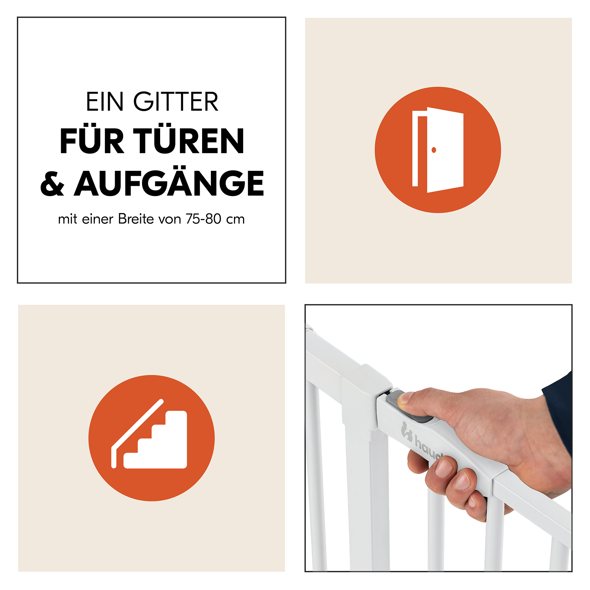 Tür- & Treppenschutzgitter, hauck, Weiß – Produktansicht