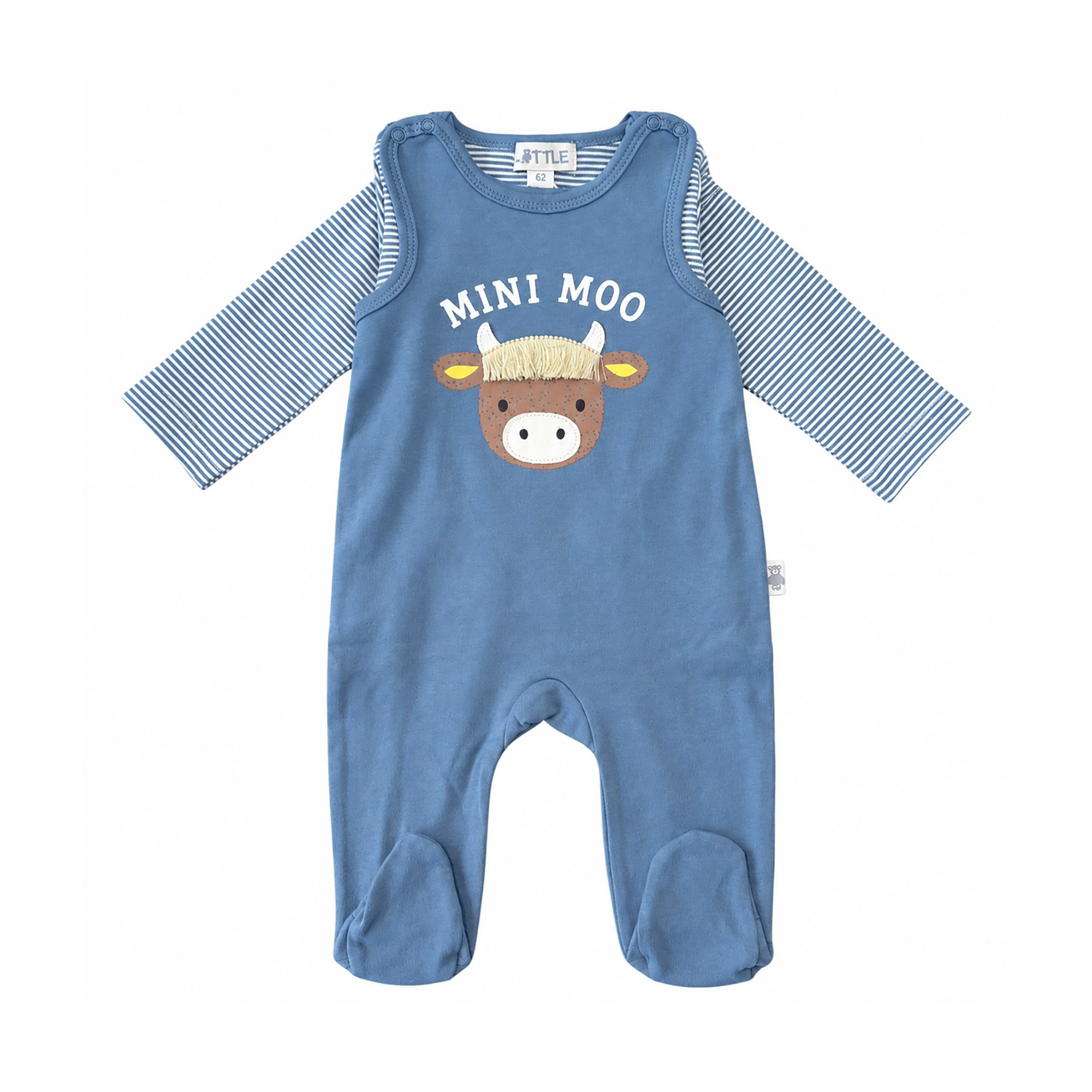 Strampler, LITTLE, Blau – Besonderheit: Set bestehend aus Strampler und Langarmshirt