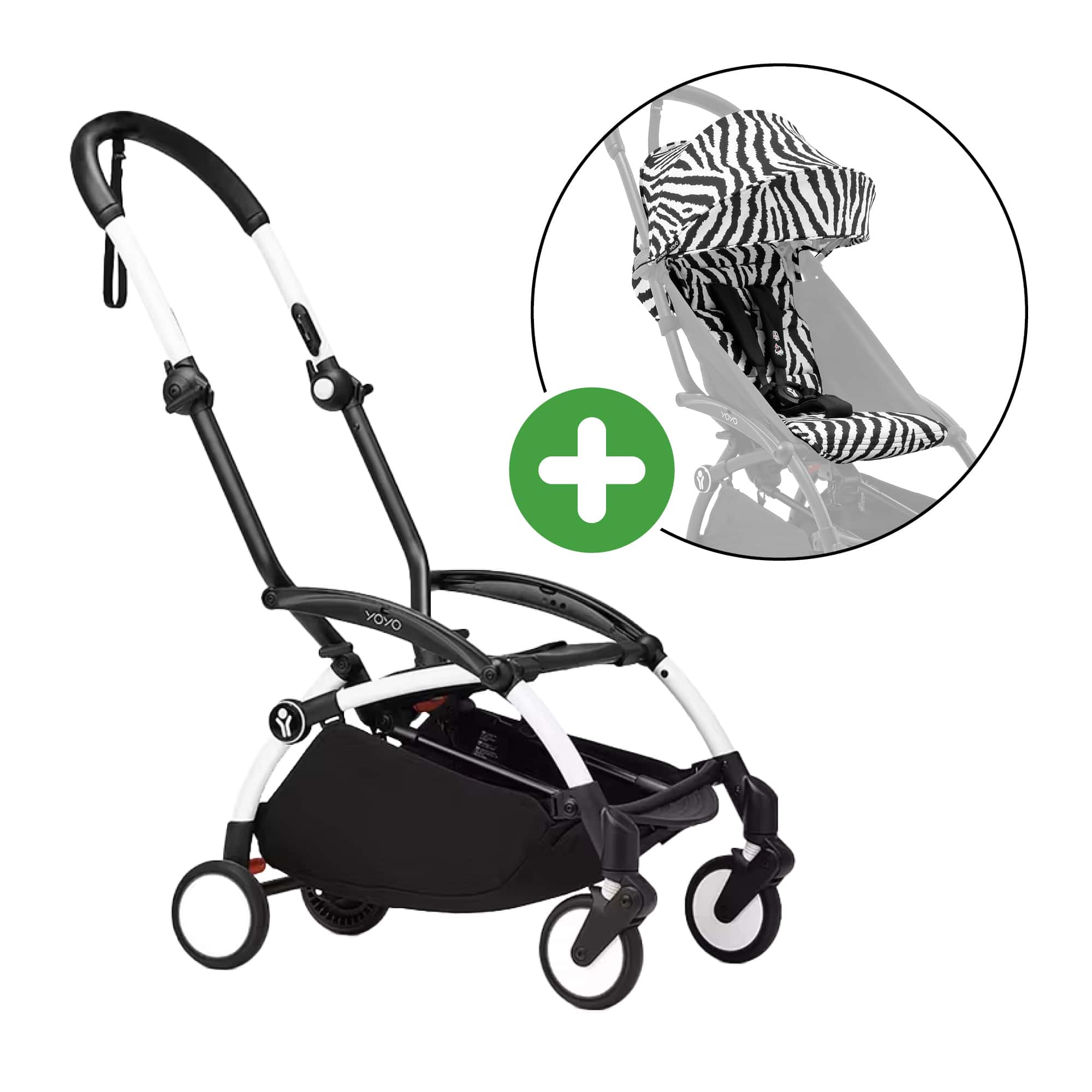 Buggys, STOKKE, Schwarz – Besonderheit: Set bestehend aus YOYO³ Gestell und YOYO³ 6+ Textil-Set