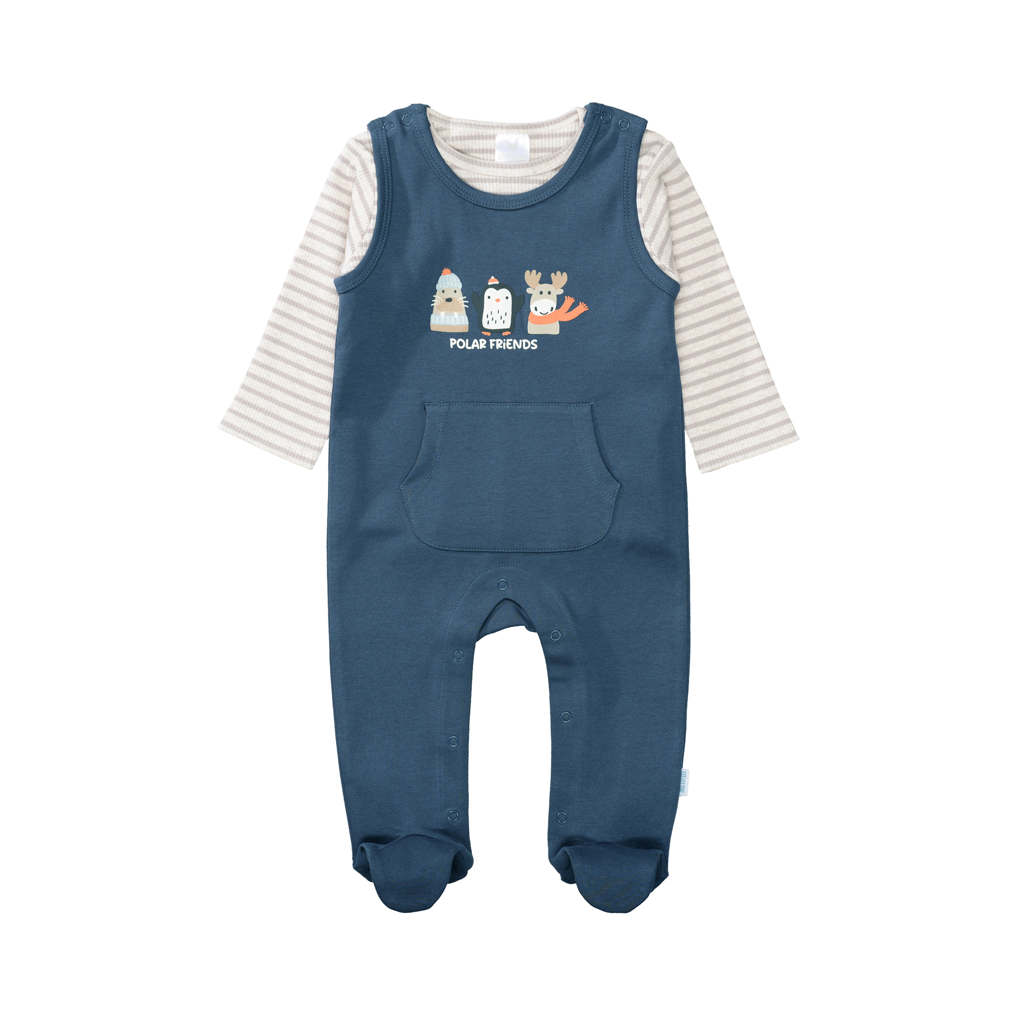 Strampler, LITTLE ONE, Blau – Besonderheit: Set bestehend aus Strampler und Langarmshirt
