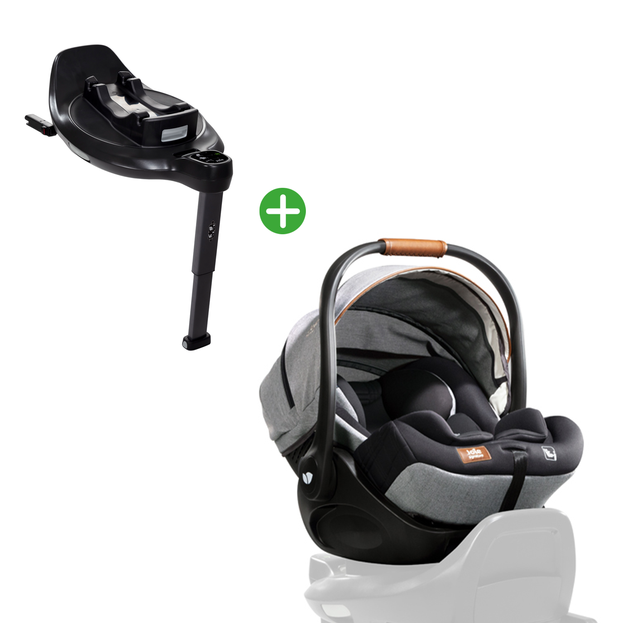Babyschalen 0-13 kg, Gruppe 0+, Joie signature, Grau – Besonderheit: Set besteht aus Babyschale und Basisstation