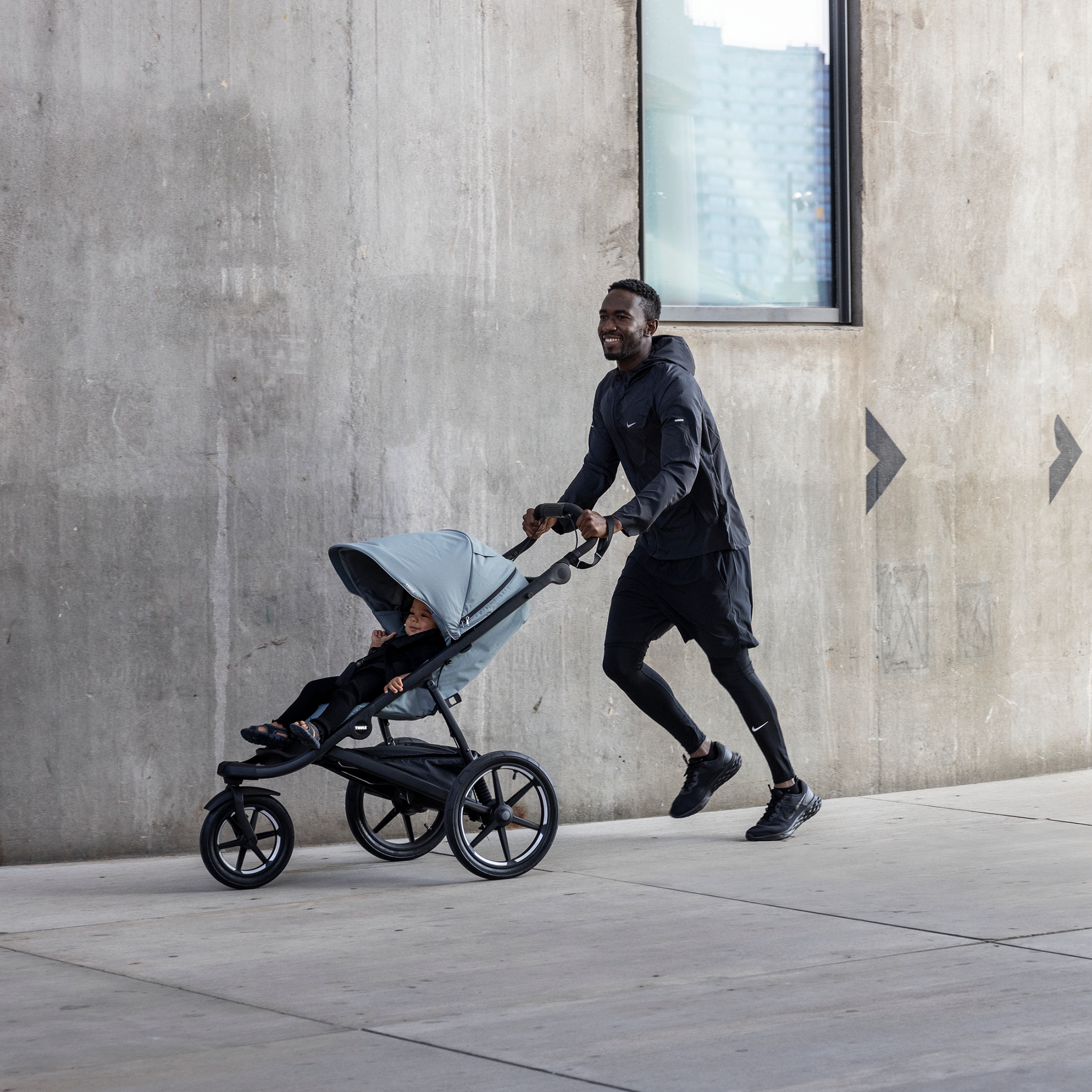 Kinderwagen Komplettsets, THULE, Blau – Besonderheit: Set bestehend aus Jogger, Babywanne und Babyschale