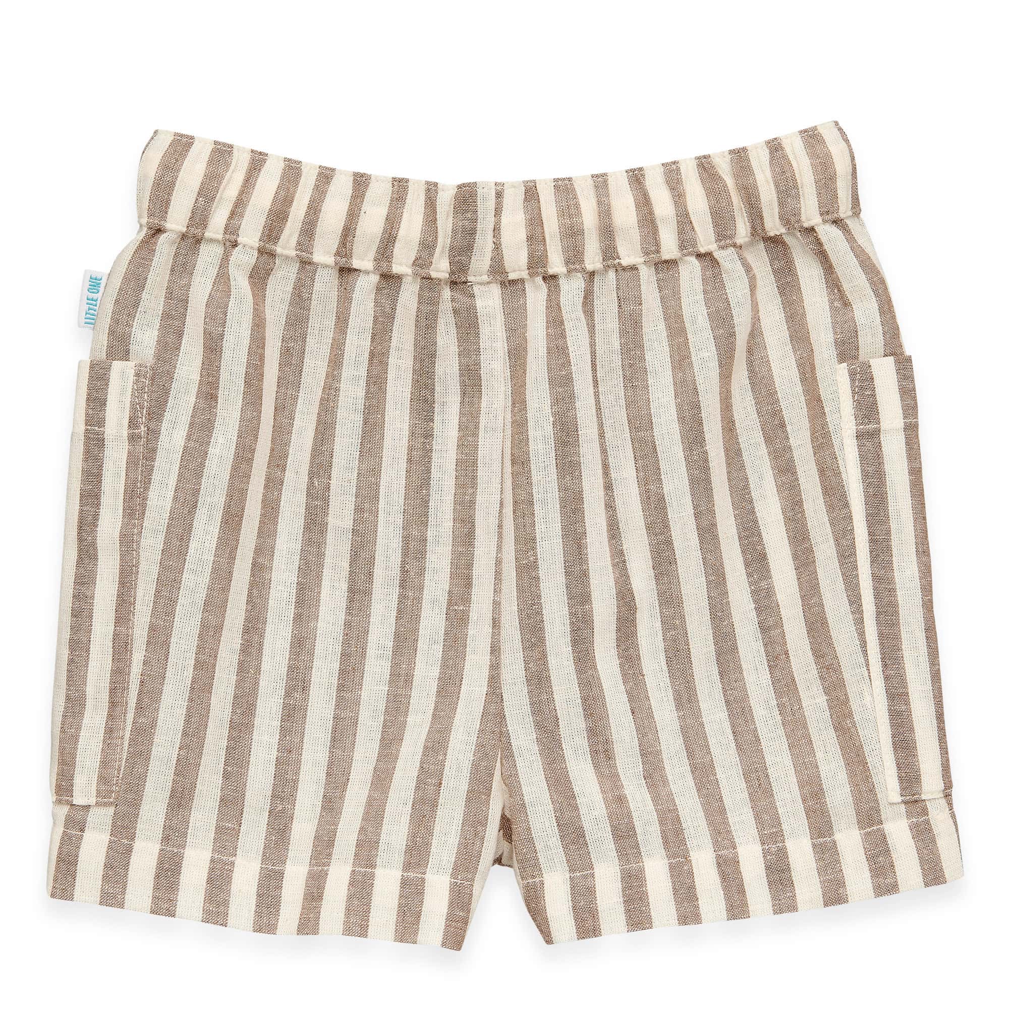 Kurze Hosen, LITTLE ONE, Braun – Besonderheit: aus 75% Baumwolle und 25% Leinen
