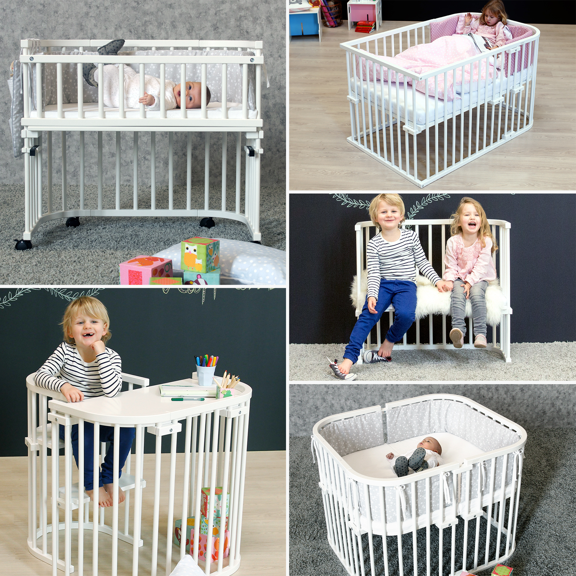 Beistellbetten, babybay, Weiß – Produktansicht