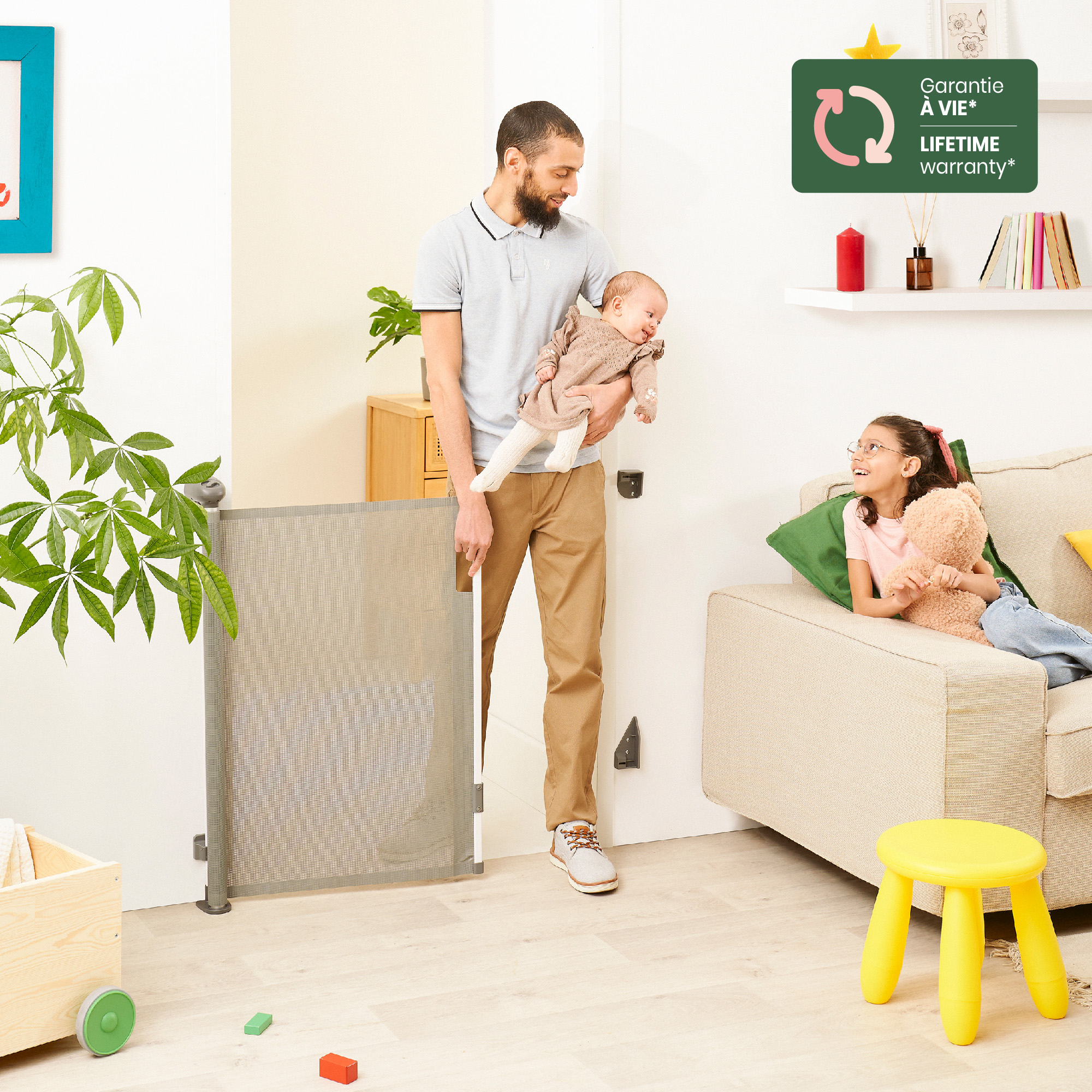 Tür- & Treppenschutzgitter, badabulle, Grau – Produktansicht