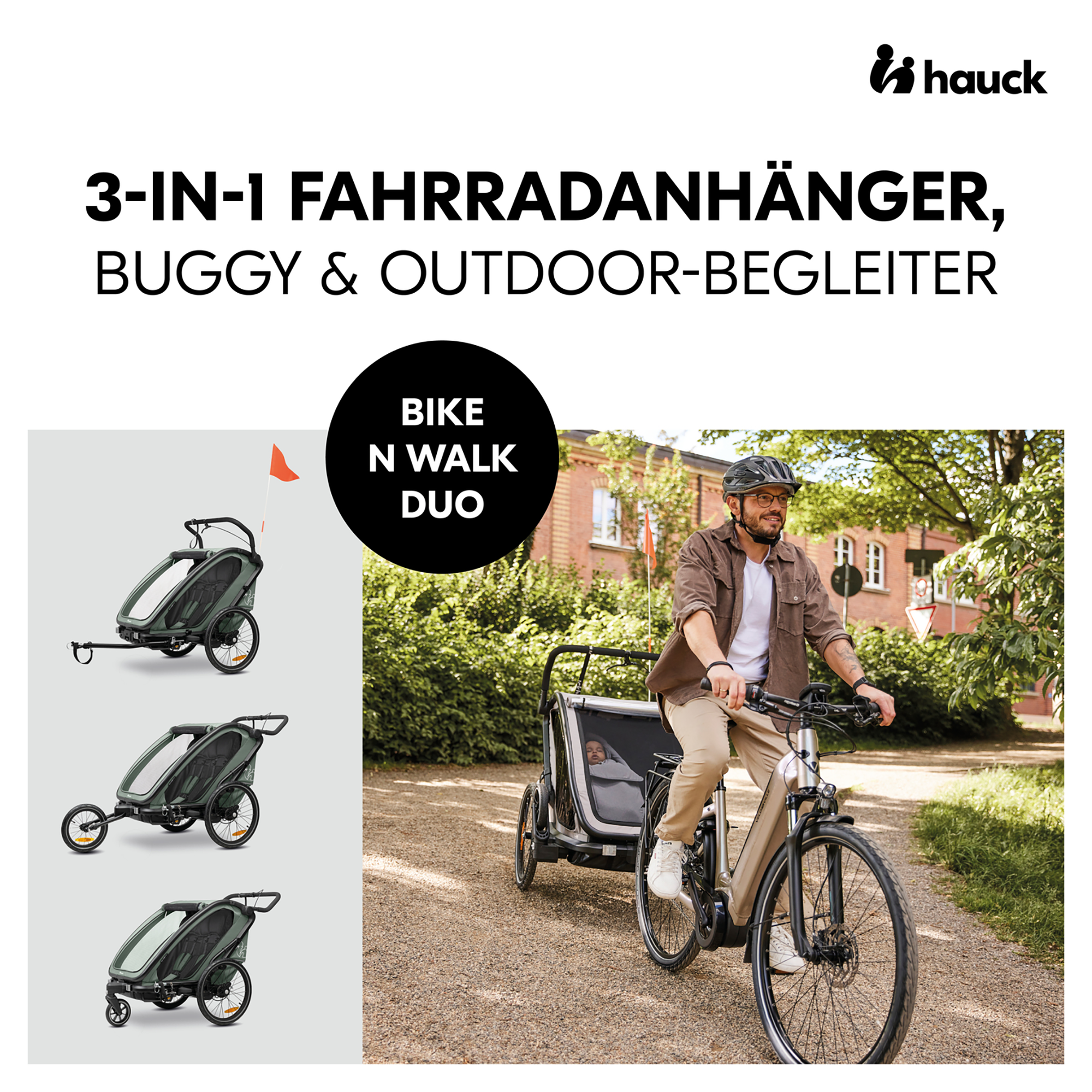 Fahrradanhänger, hauck, Grün – Produktansicht