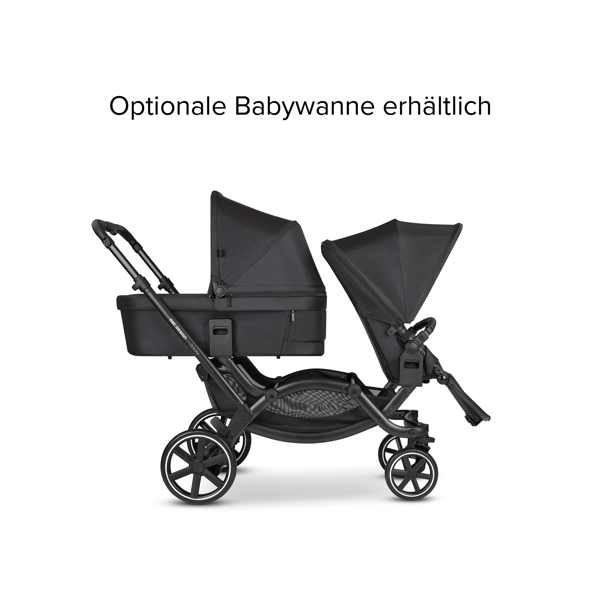Zwillingswagen & Geschwisterwagen, ABC DESIGN, Schwarz – Produktansicht
