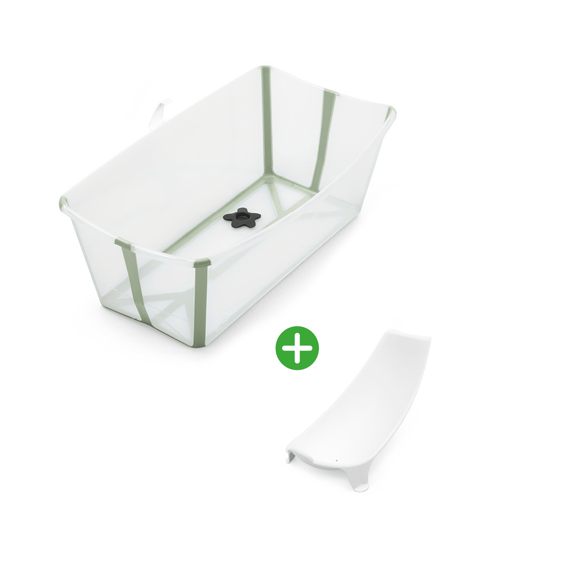 Set Flexi Bath® XL Transparent Green mit Newborn Support STOKKE Grün 9000000000589 1