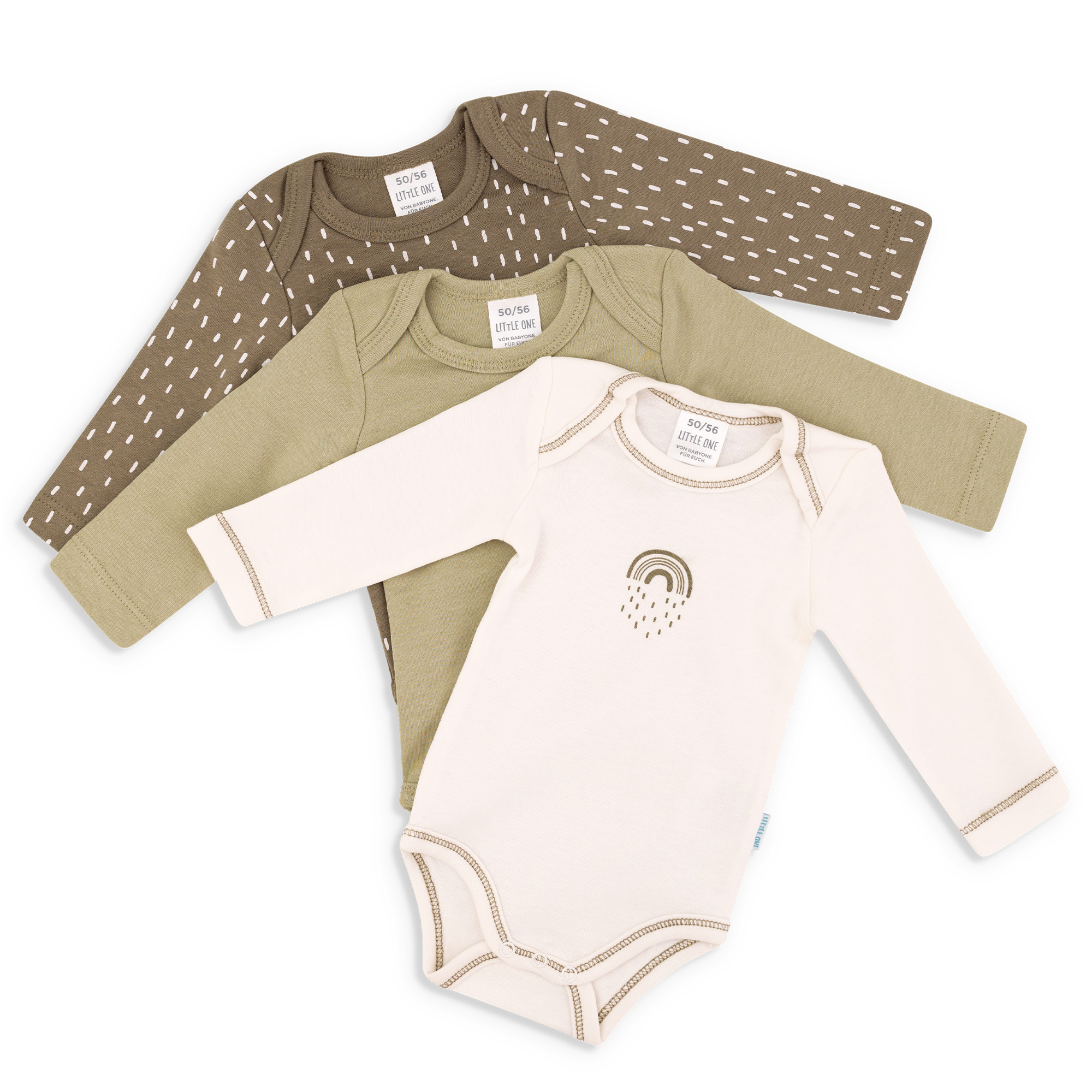 Langarmbodys, LITTLE ONE, Grün – Besonderheit: 100% Baumwolle