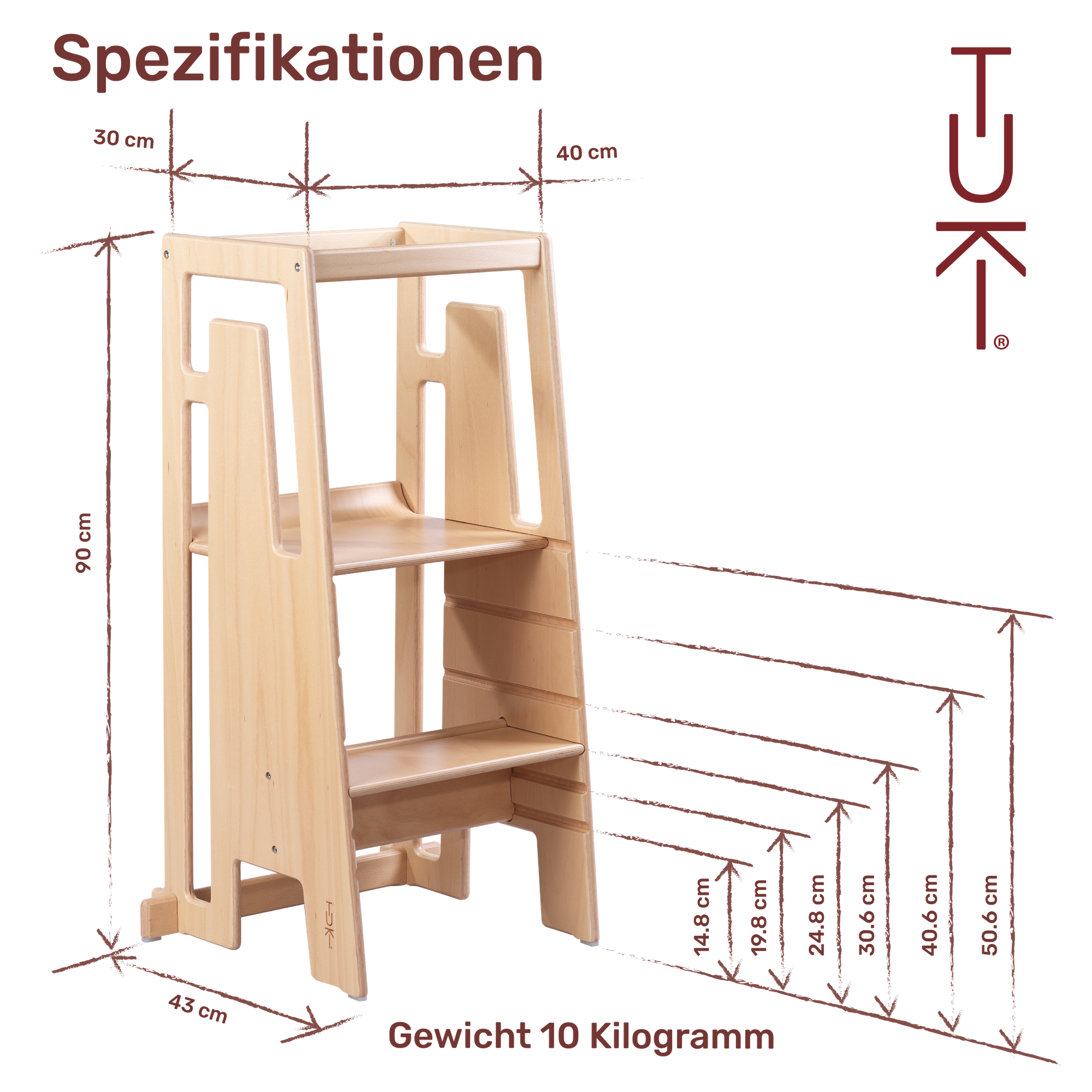 Lerntürme, TUKI, Beige – Produktansicht