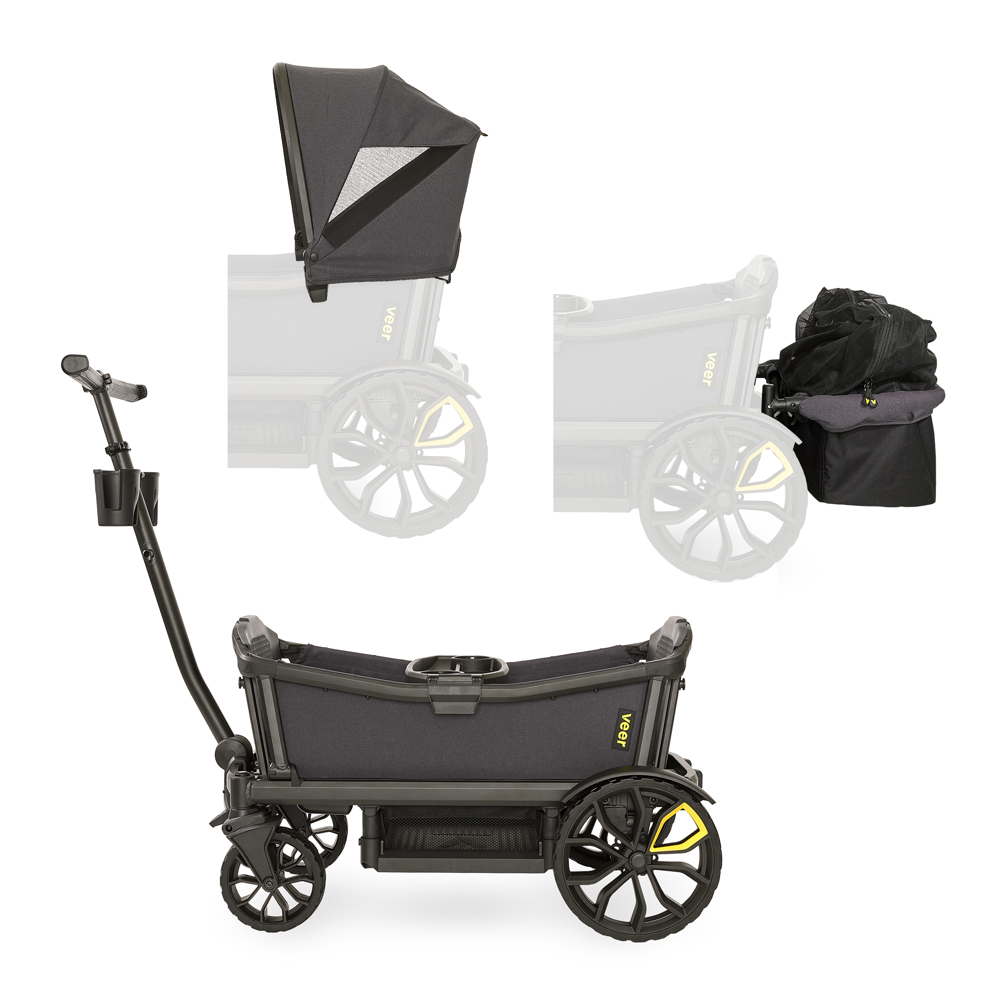 Bollerwagen, VEER, Schwarz – Produktansicht