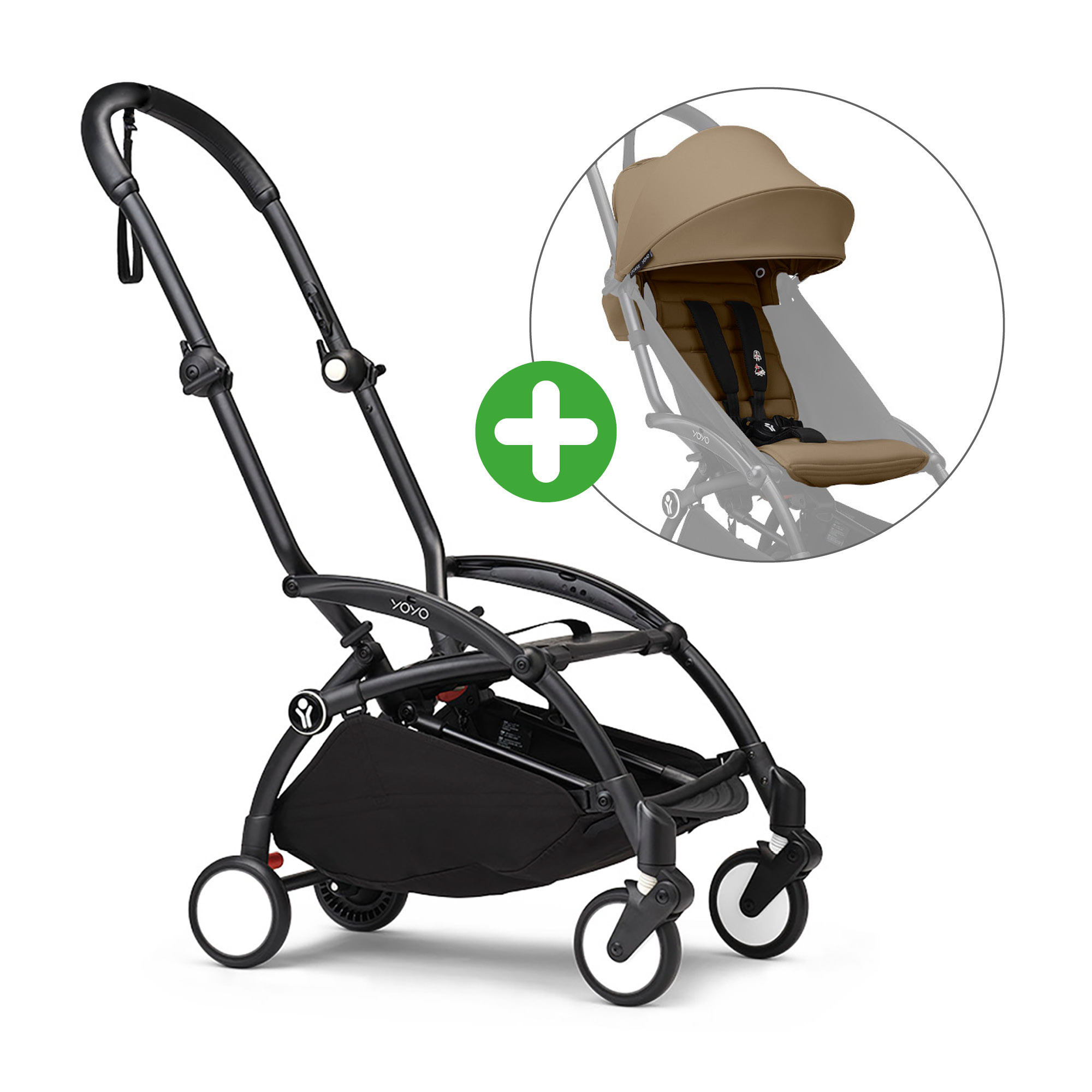Set YOYO³ Gestell Black mit 6+ Textilset Toffee STOKKE Braun 9000000000716 1