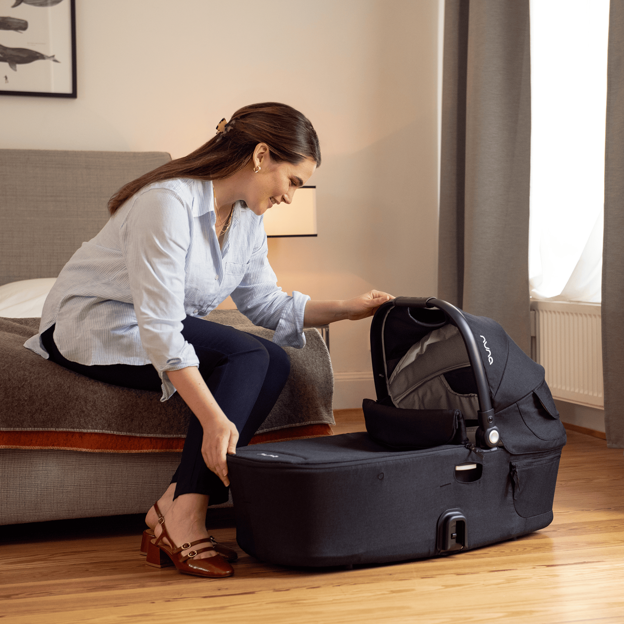 Kombi-Kinderwagen, nuna, Schwarz – Produktansicht