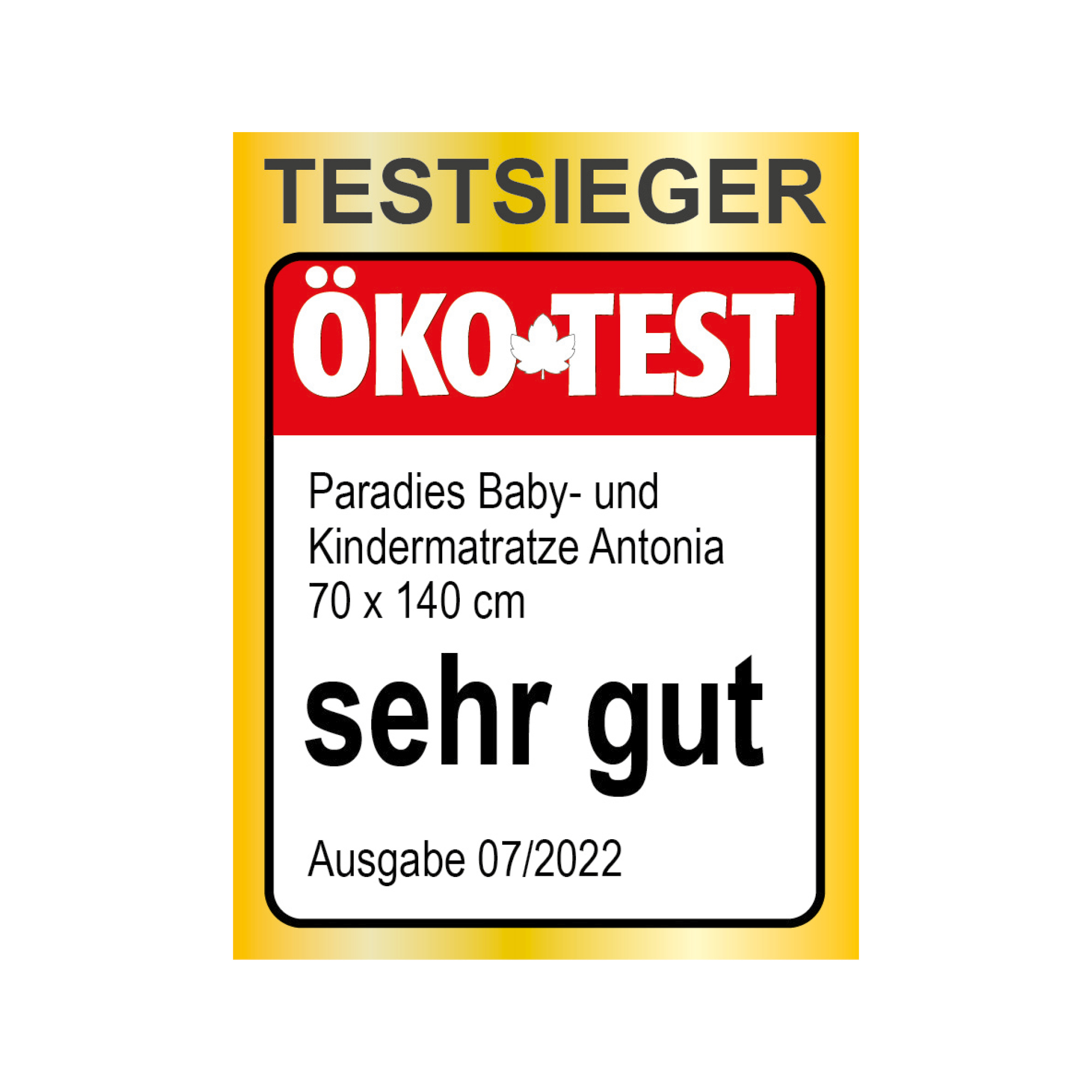 Matratzen 70 x 140 cm, Paradies, Weiß – Produktansicht