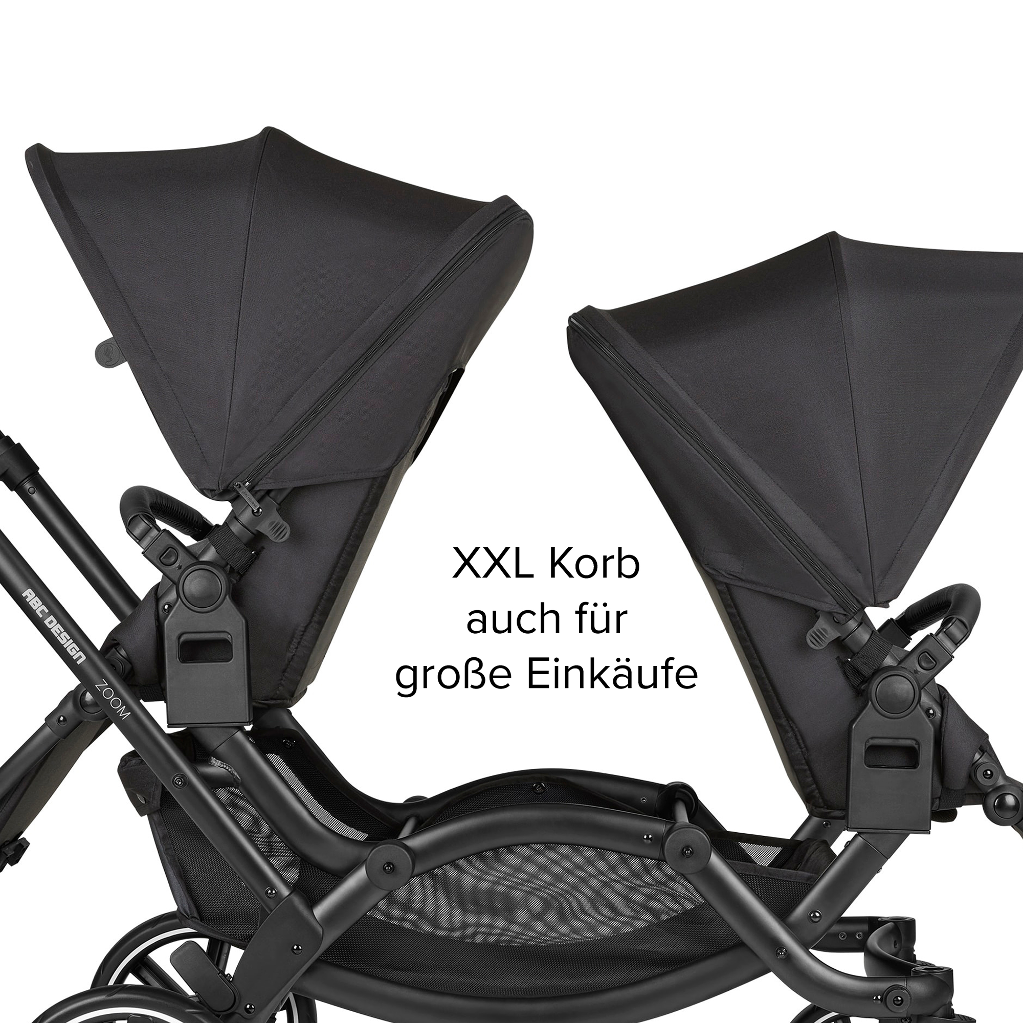 Zwillingswagen & Geschwisterwagen, ABC DESIGN, Schwarz – Produktansicht