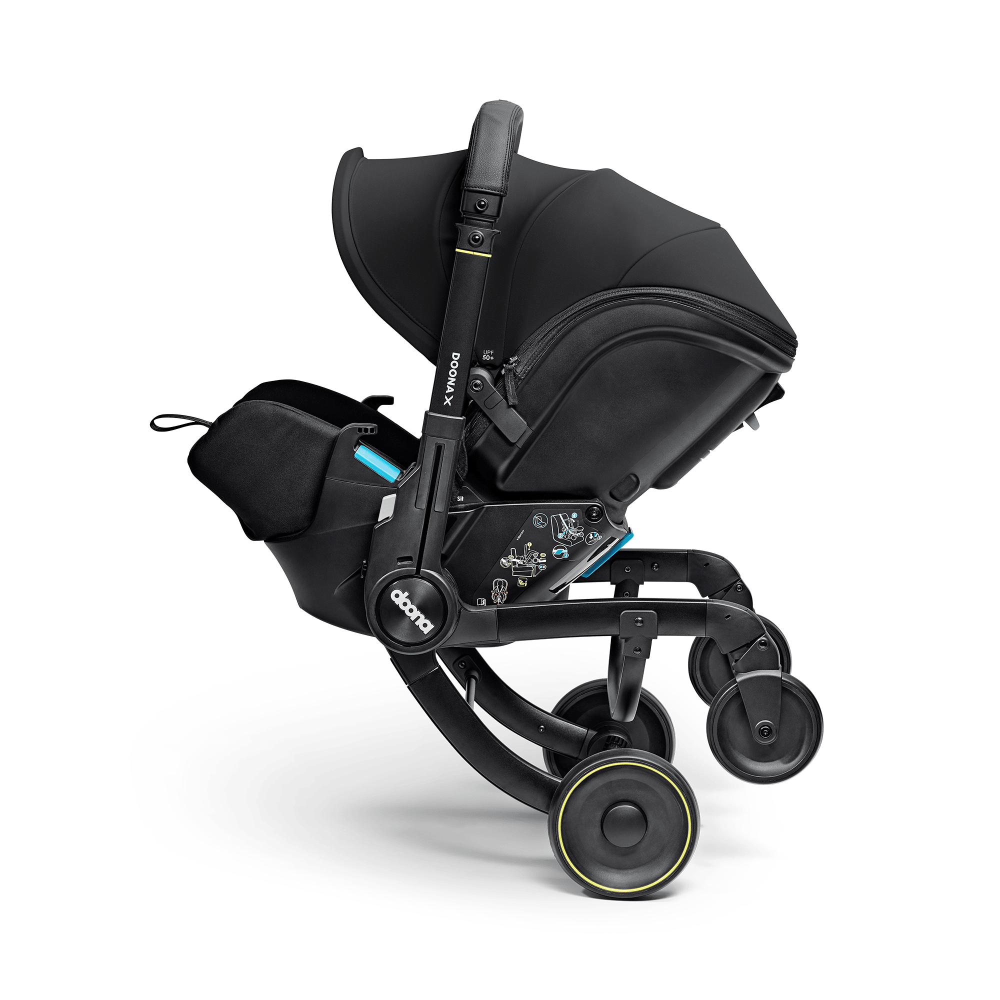 Kombi-Kinderwagen, doona, Schwarz – Produktansicht