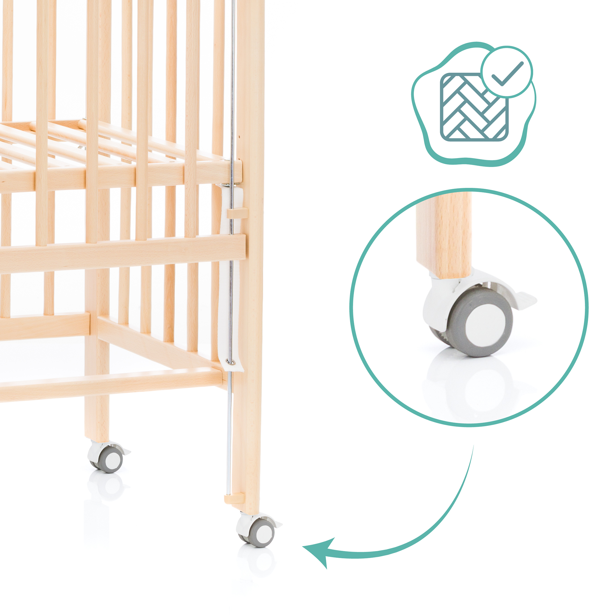 Beistellbetten, fillikid, Beige – Produktansicht