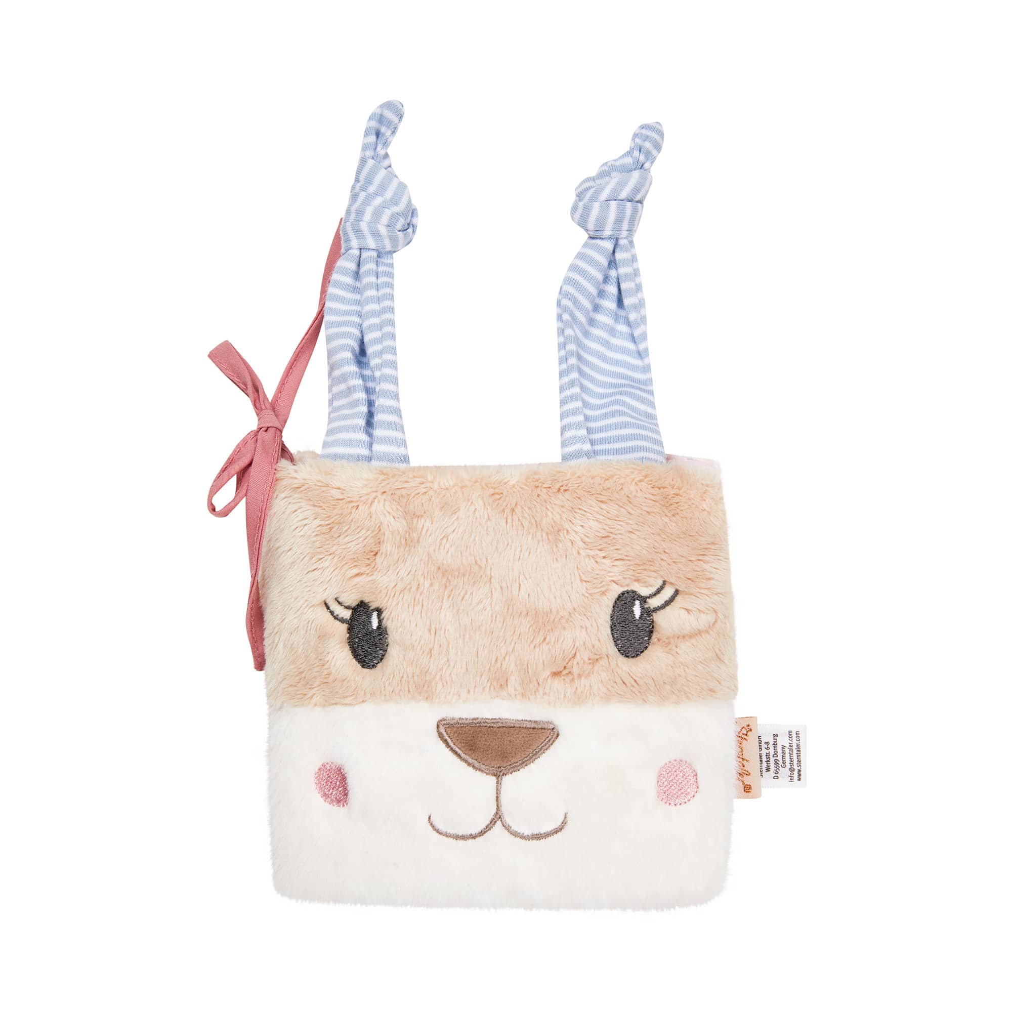 Stoffbücher, Sterntaler, Beige – Besonderheit: weiche Hasenohren mit Knoten zum Fühlen und Spielen
