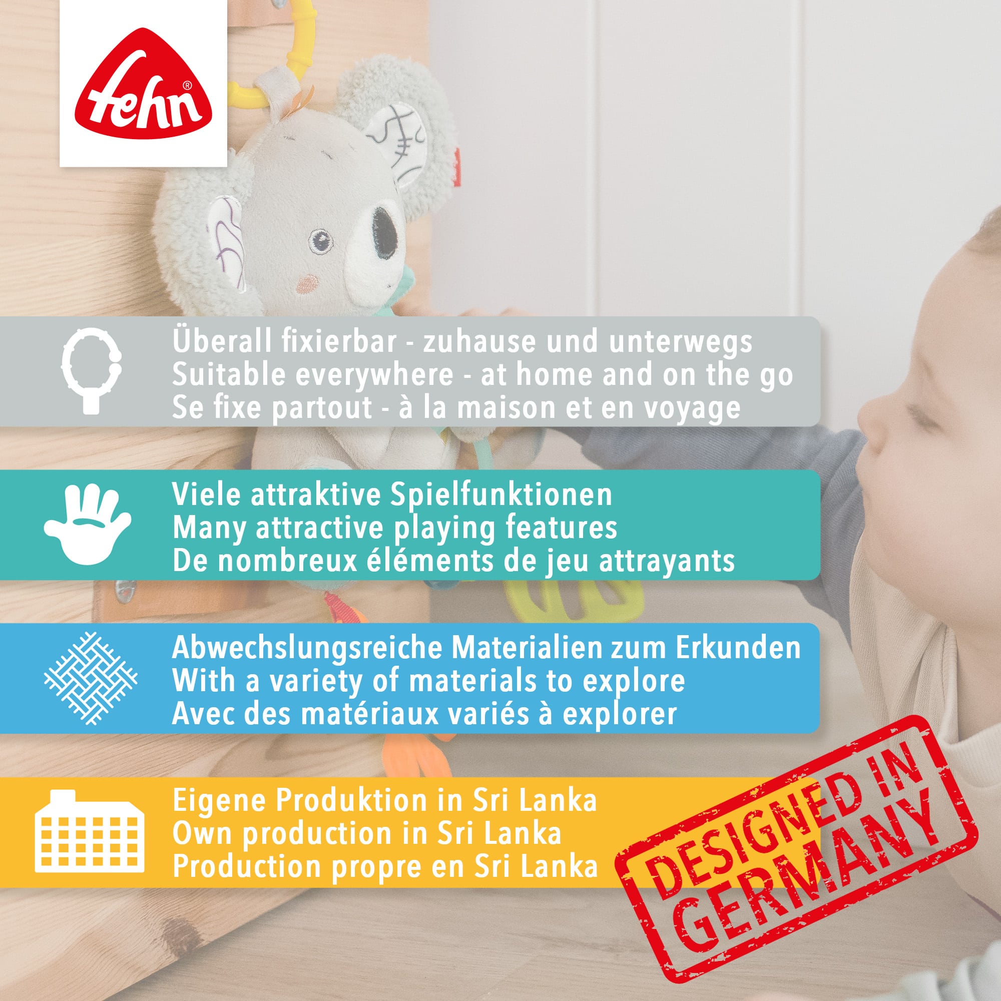 Knisterspielzeug & Knistertücher, fehn, Mehrfarbig – Produktansicht