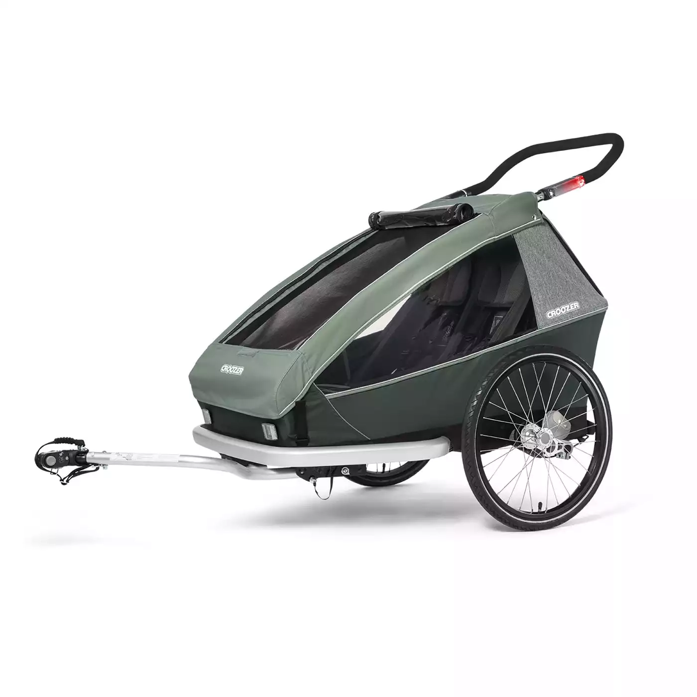 Fahrradanhänger, Croozer, Grün – Besonderheit: Climatex® Sitz & Croozer AirPad® Federung