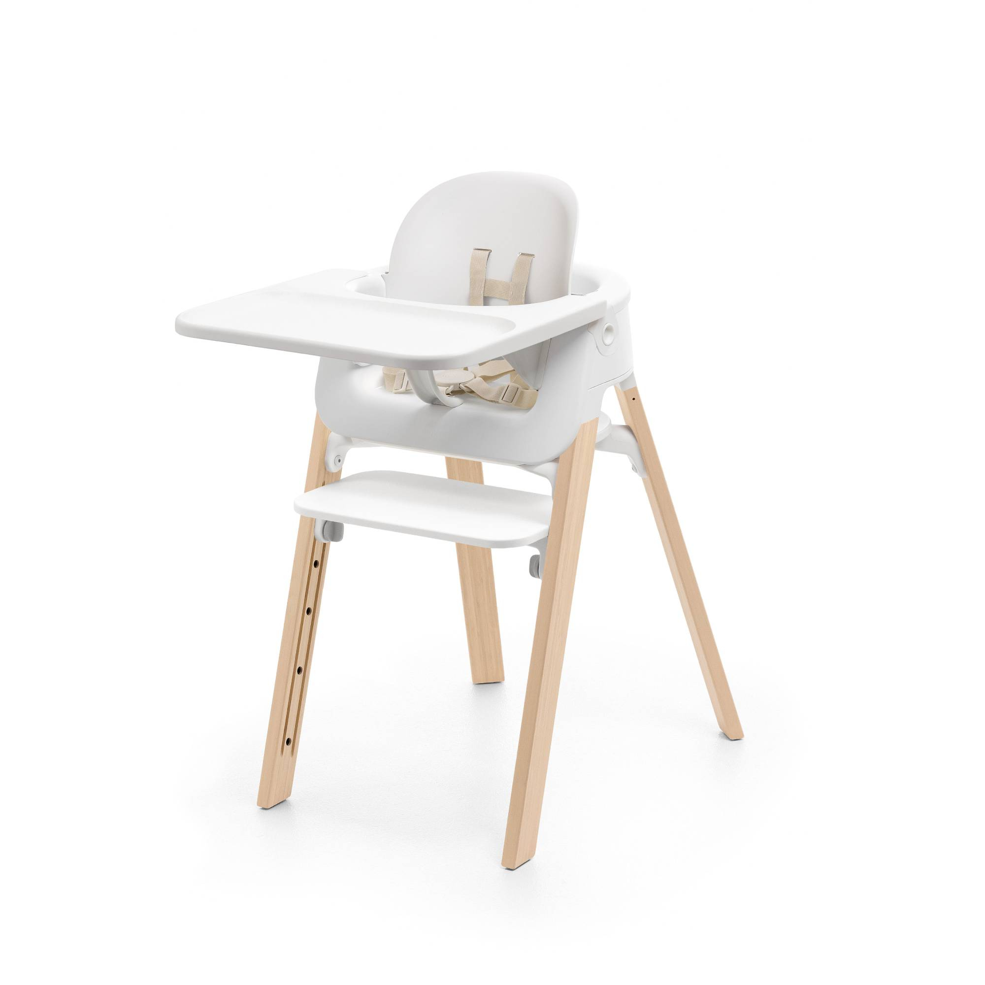 Treppenhochstühle, STOKKE, Weiß – Besonderheit: Set enthält Hochstuhl, Baby Set, Tray und Haltegurt