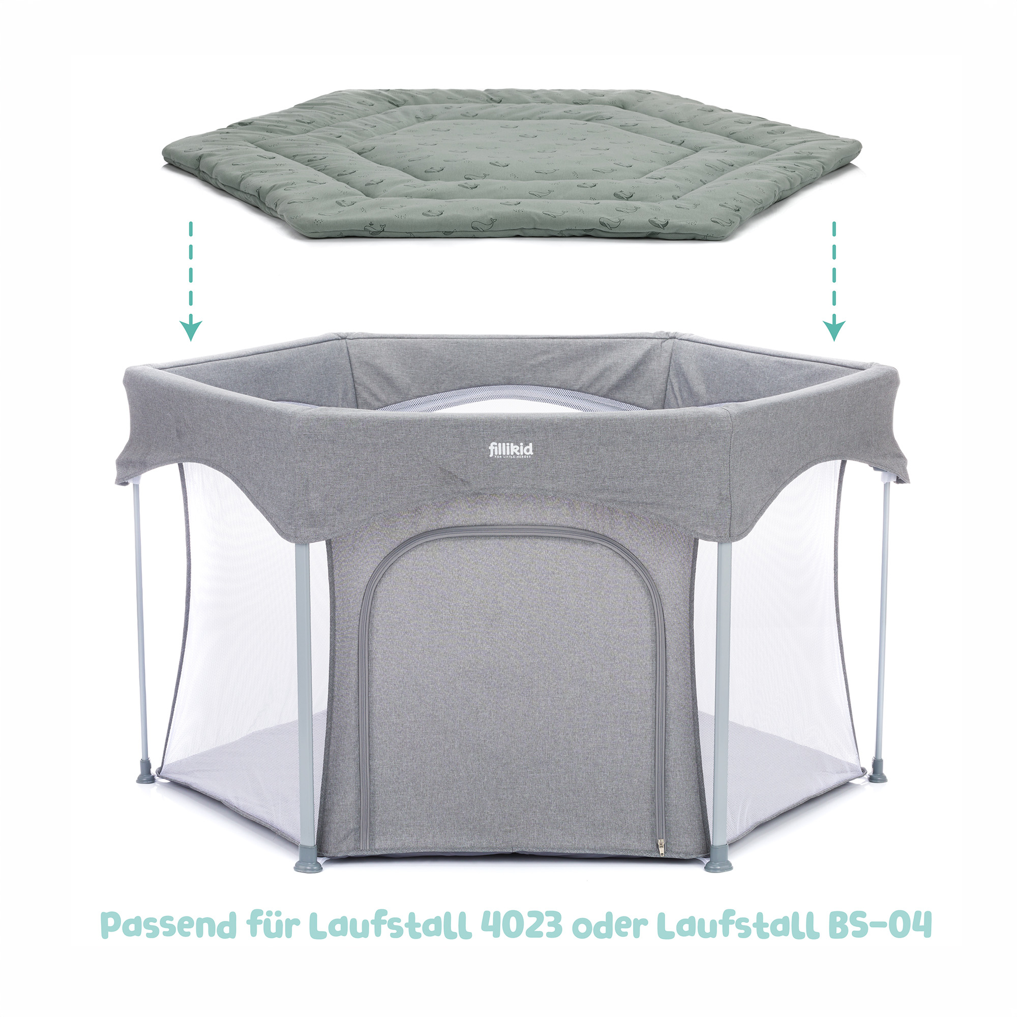 Laufgitter & Laufgittereinlagen, fillikid, Grün – Produktansicht