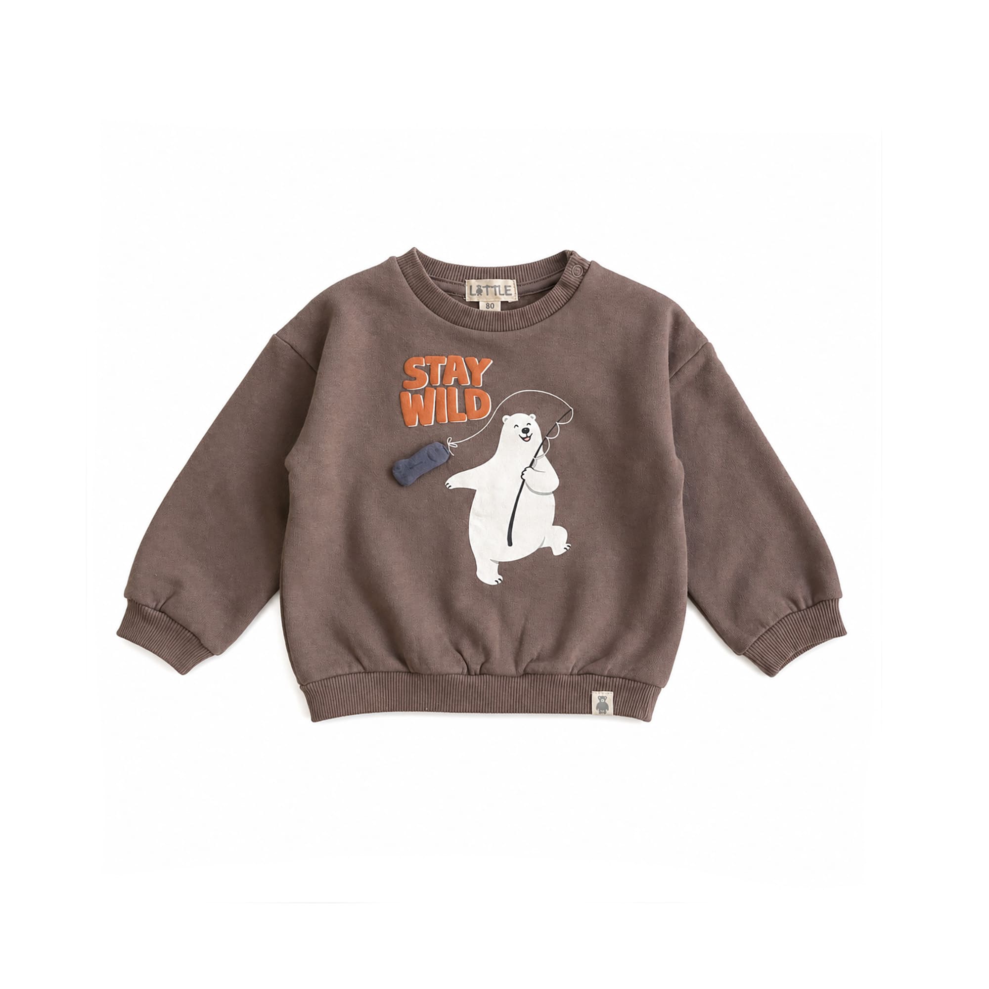 Pullover & Sweatshirts, LITTLE, Braun – Besonderheit: aus 80% Baumwolle