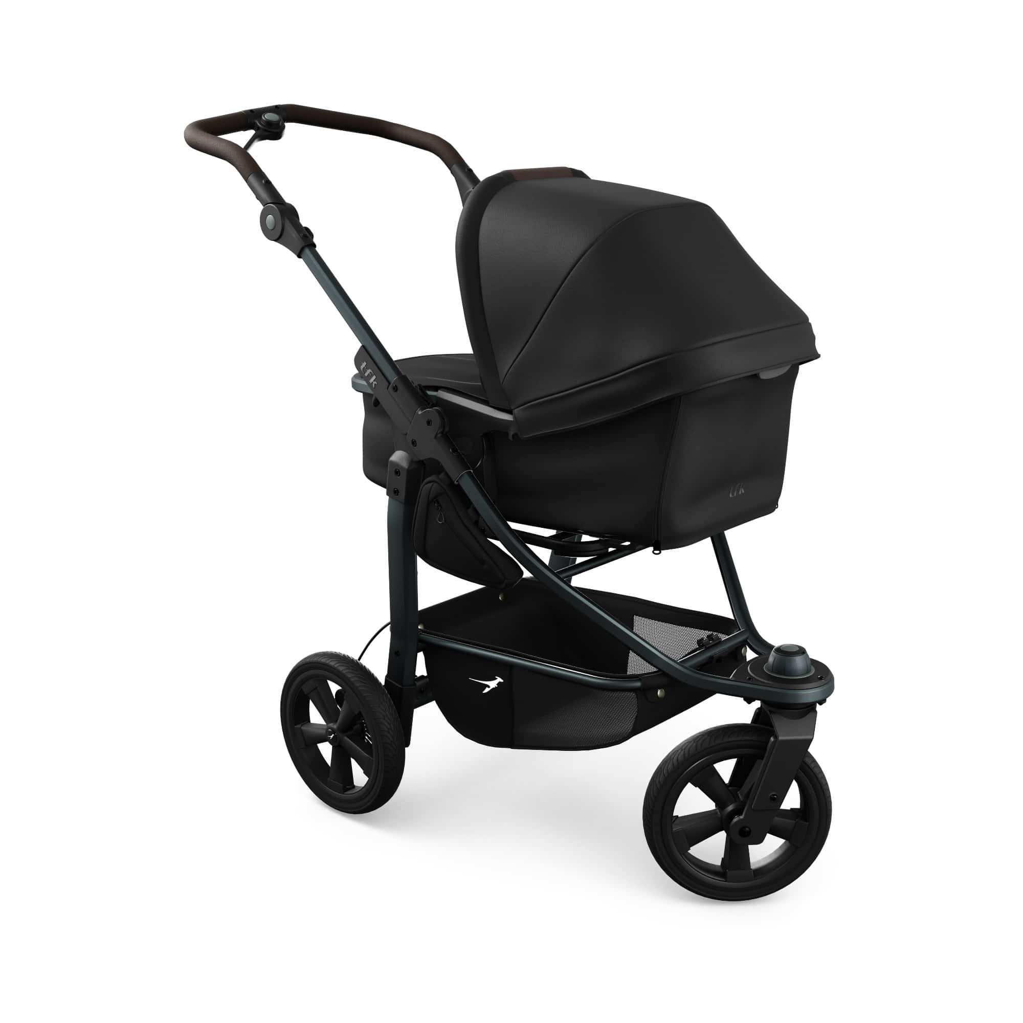 Kombi-Kinderwagen, tfk, Schwarz – Besonderheit: Wanne mit großer Liegefläche