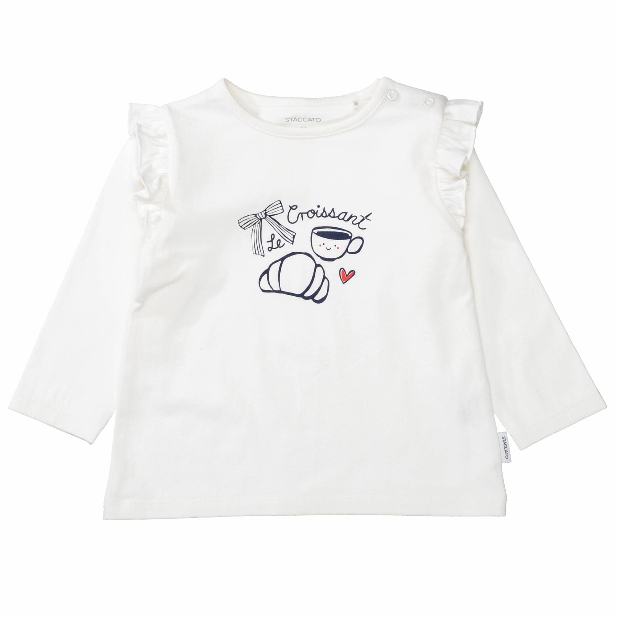 Langarmshirts, STACCATO, Weiß – Besonderheit: aus 95% Baumwolle