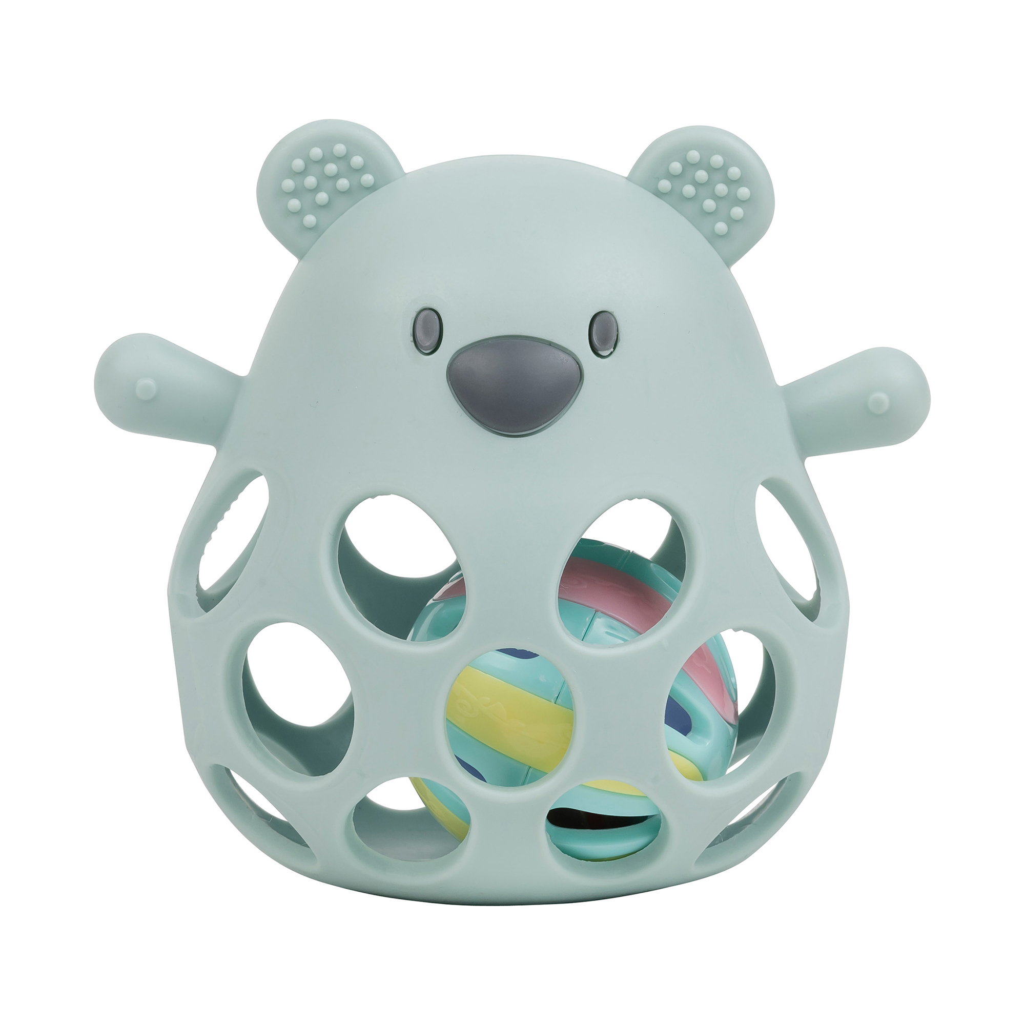 Rasseln & Greiflinge, Nattou, Grün – Besonderheit: mit vielen Löchern, Elementen und Texturen ideal zum Greifen