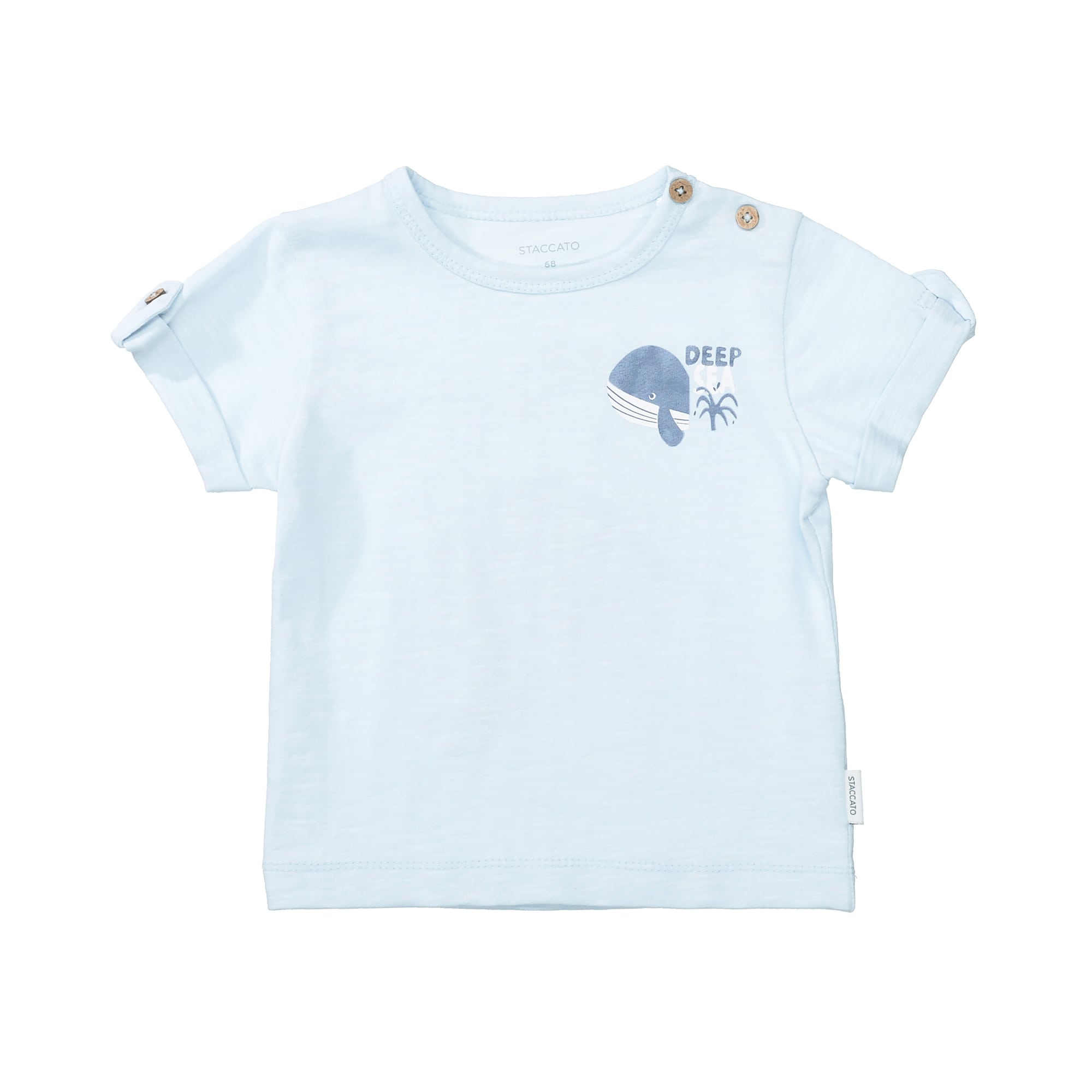 Kurzarmshirts, STACCATO, Blau – Besonderheit: aus 100% Baumwolle